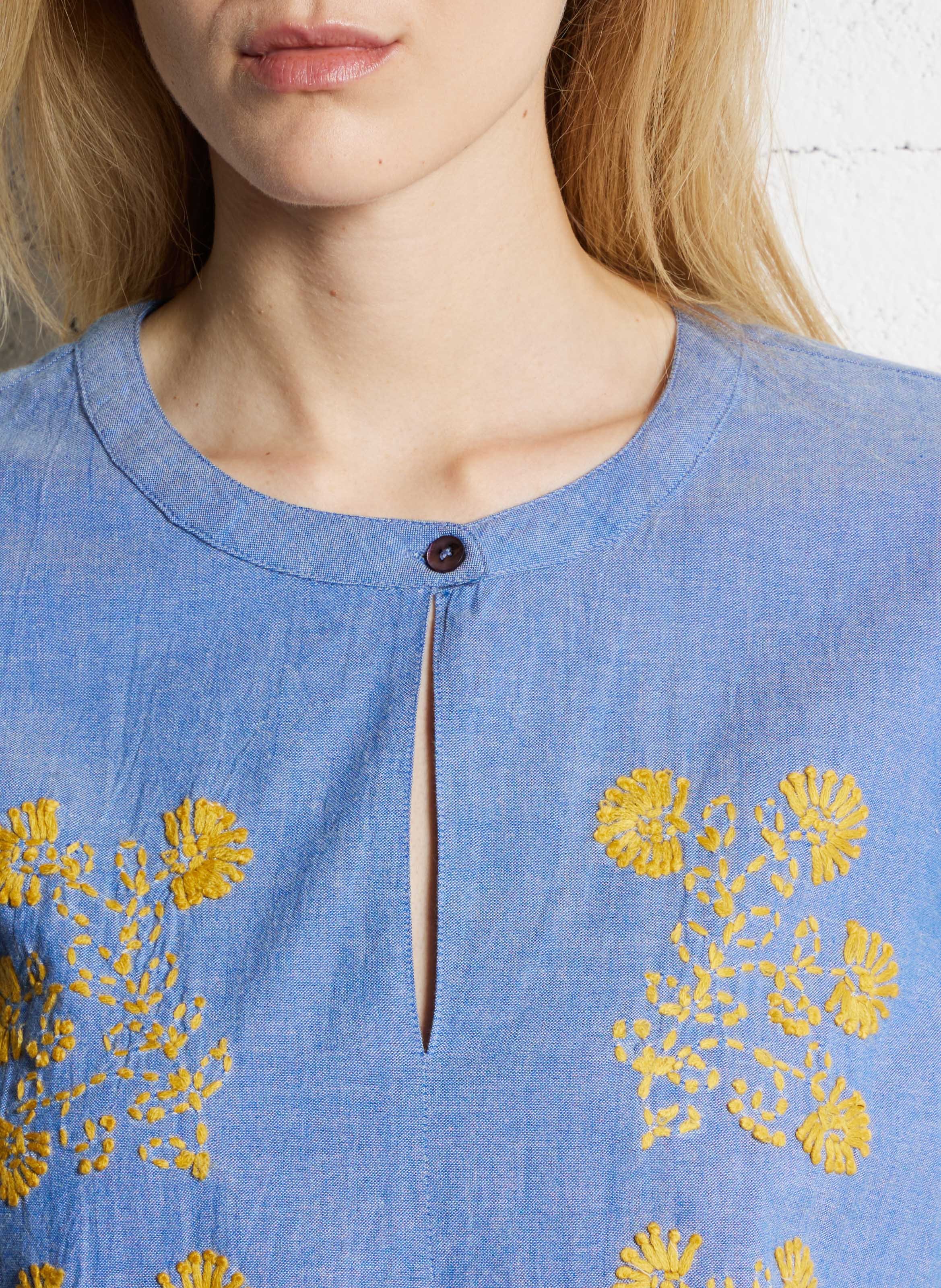 Straight cotton blouse Blue