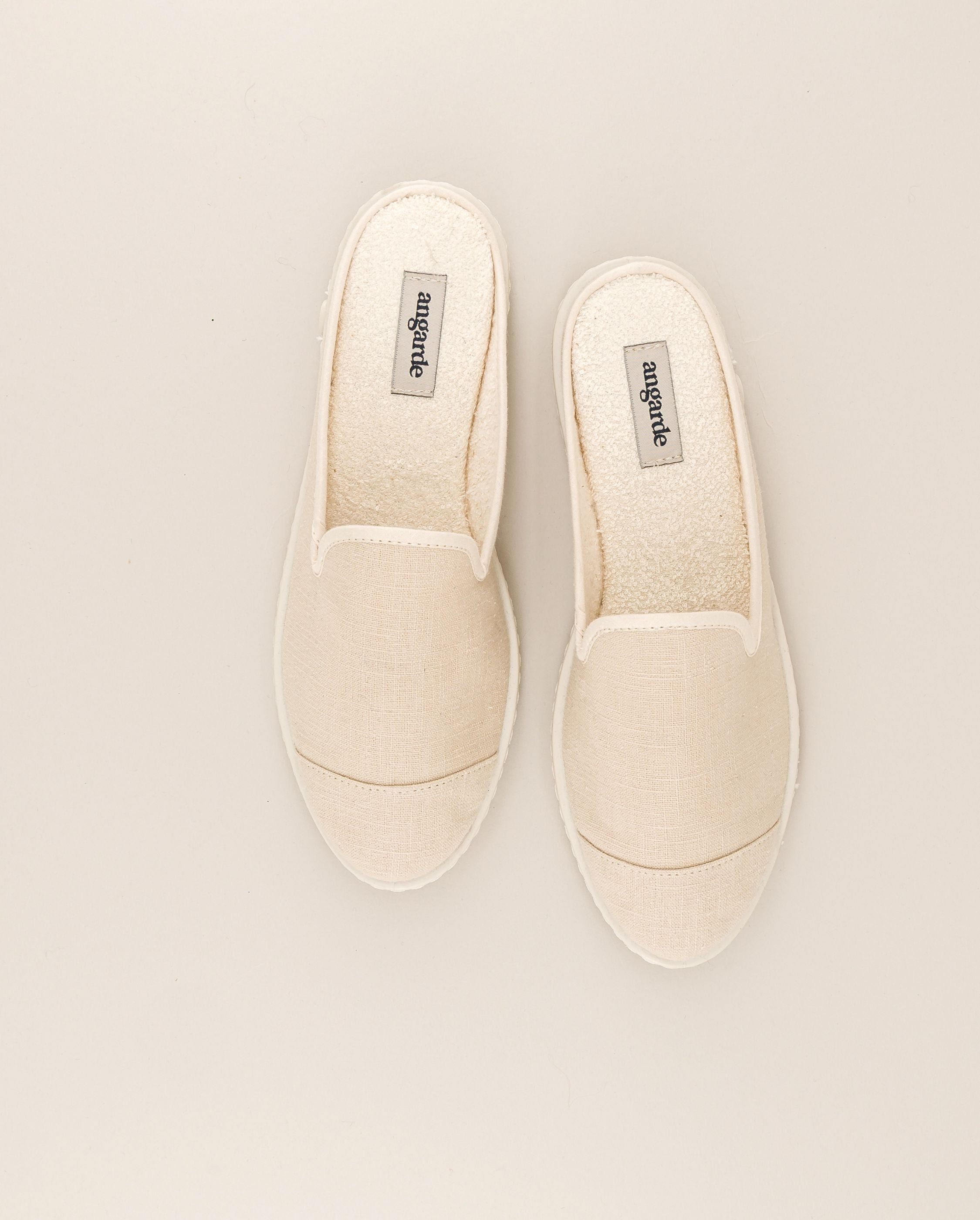Women's linen mule, ivory beige ANGARDE Beige