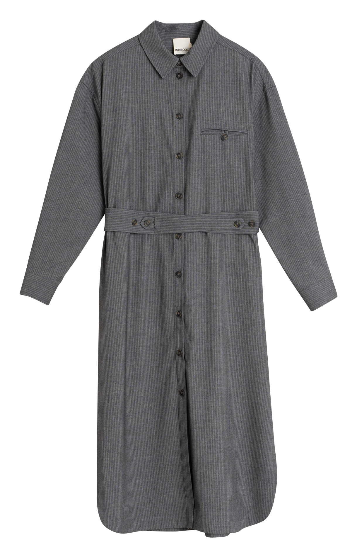 Midi dress with classic collar INDI & COLD Silver