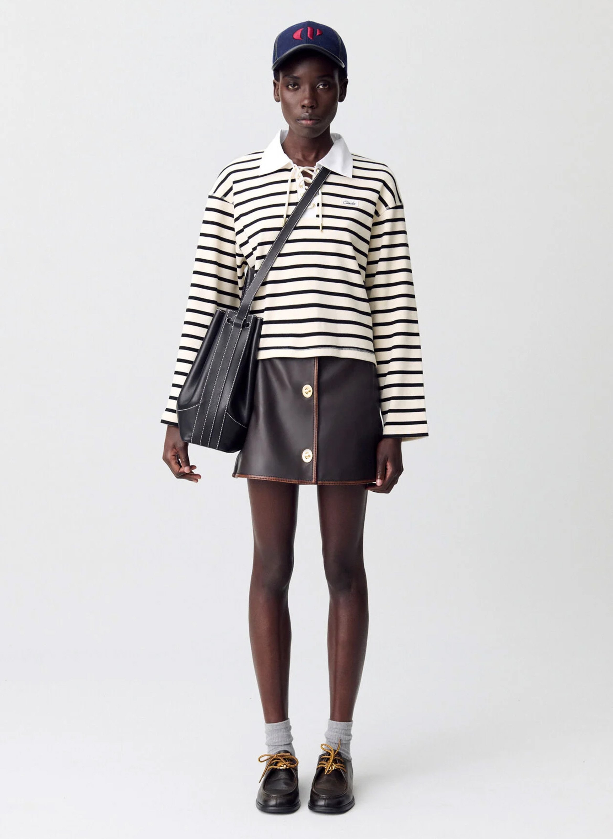 Gerade geschnittenes Baumwoll-T-Shirt mit Streifen CLAUDIE PIERLOT Mehrfarbig