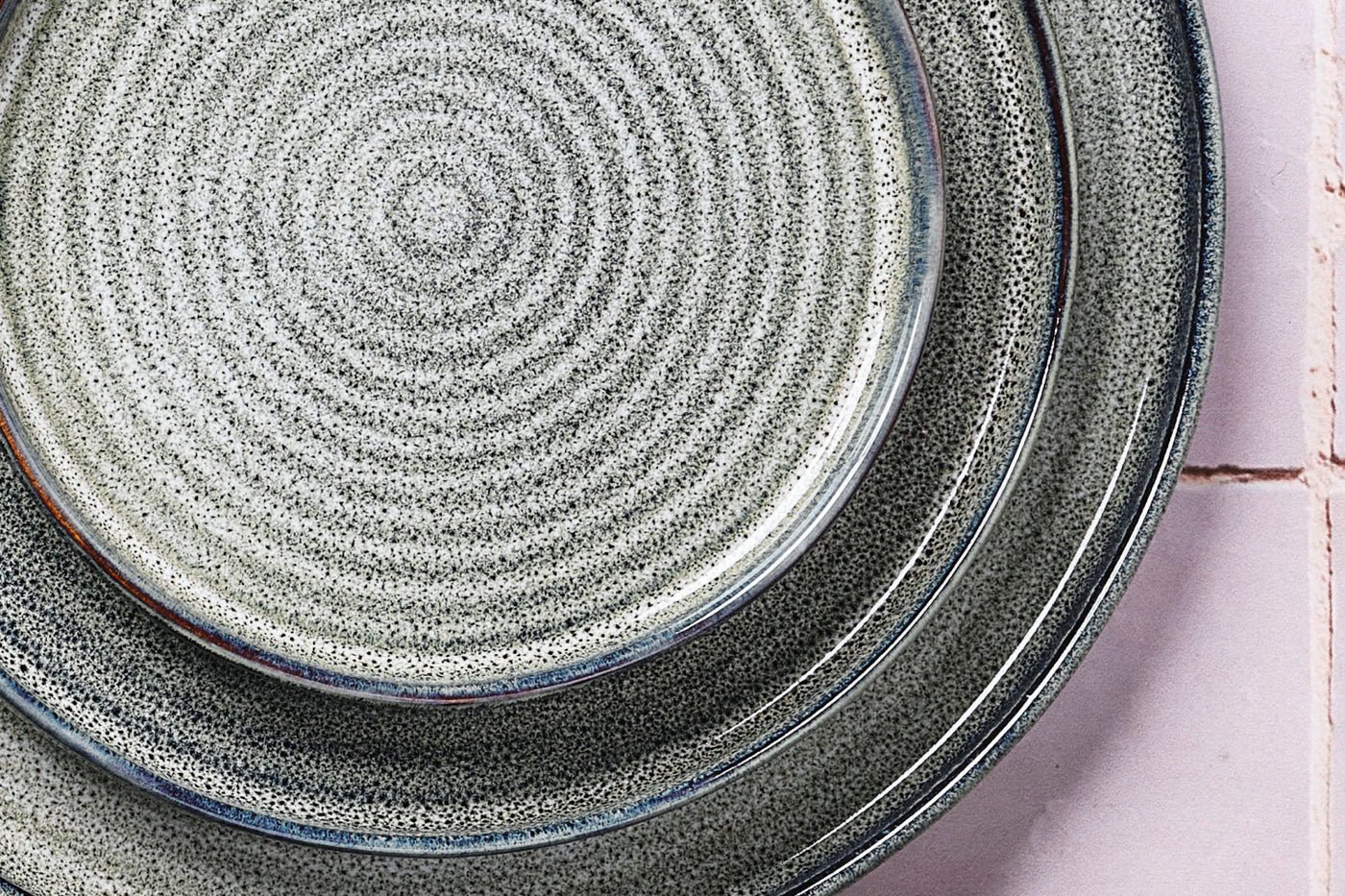 Zen plate ø17cm - 6 pieces - natural BJORN Grey