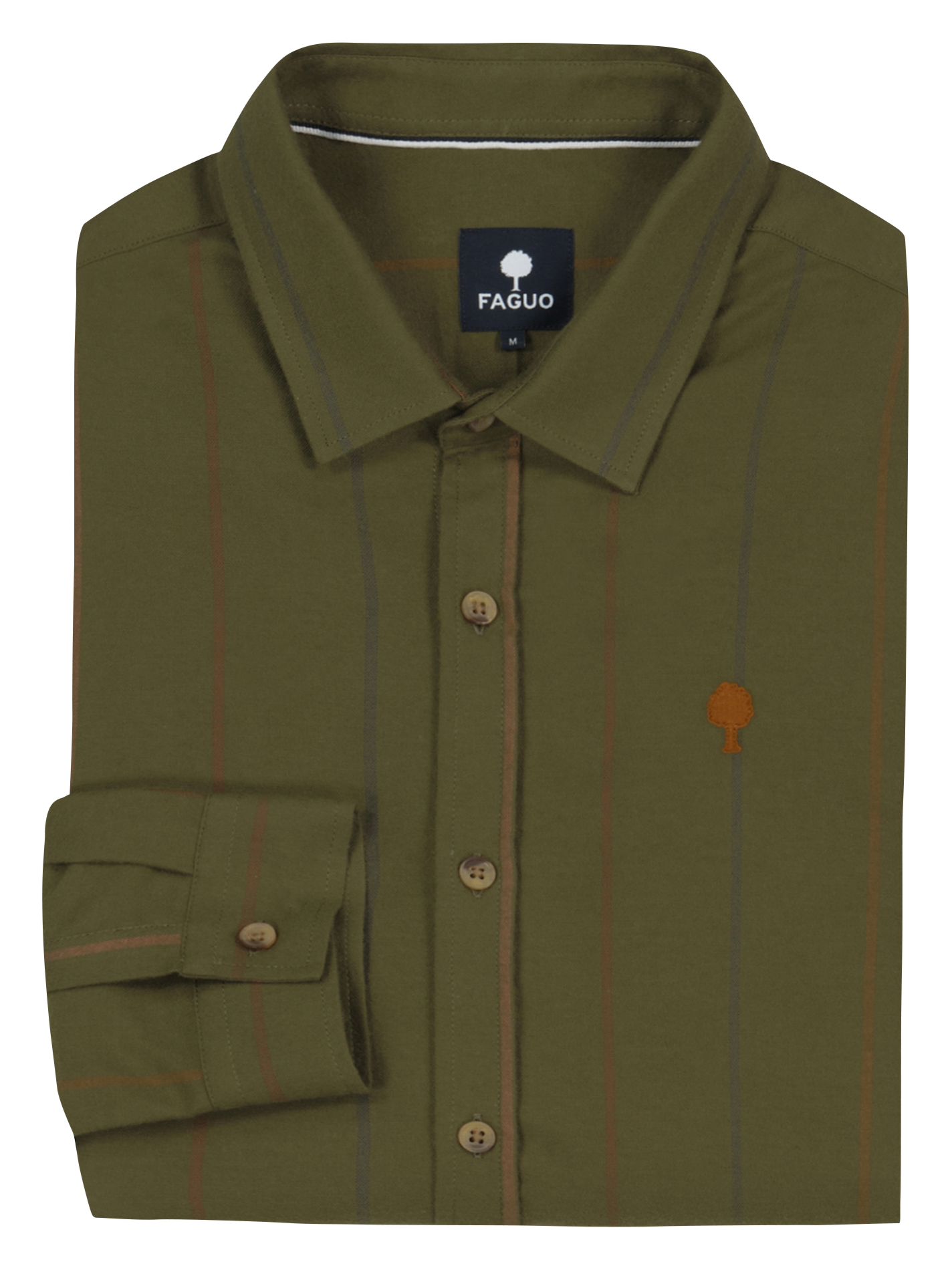 Chemise droite en coton FAGUO Kaki