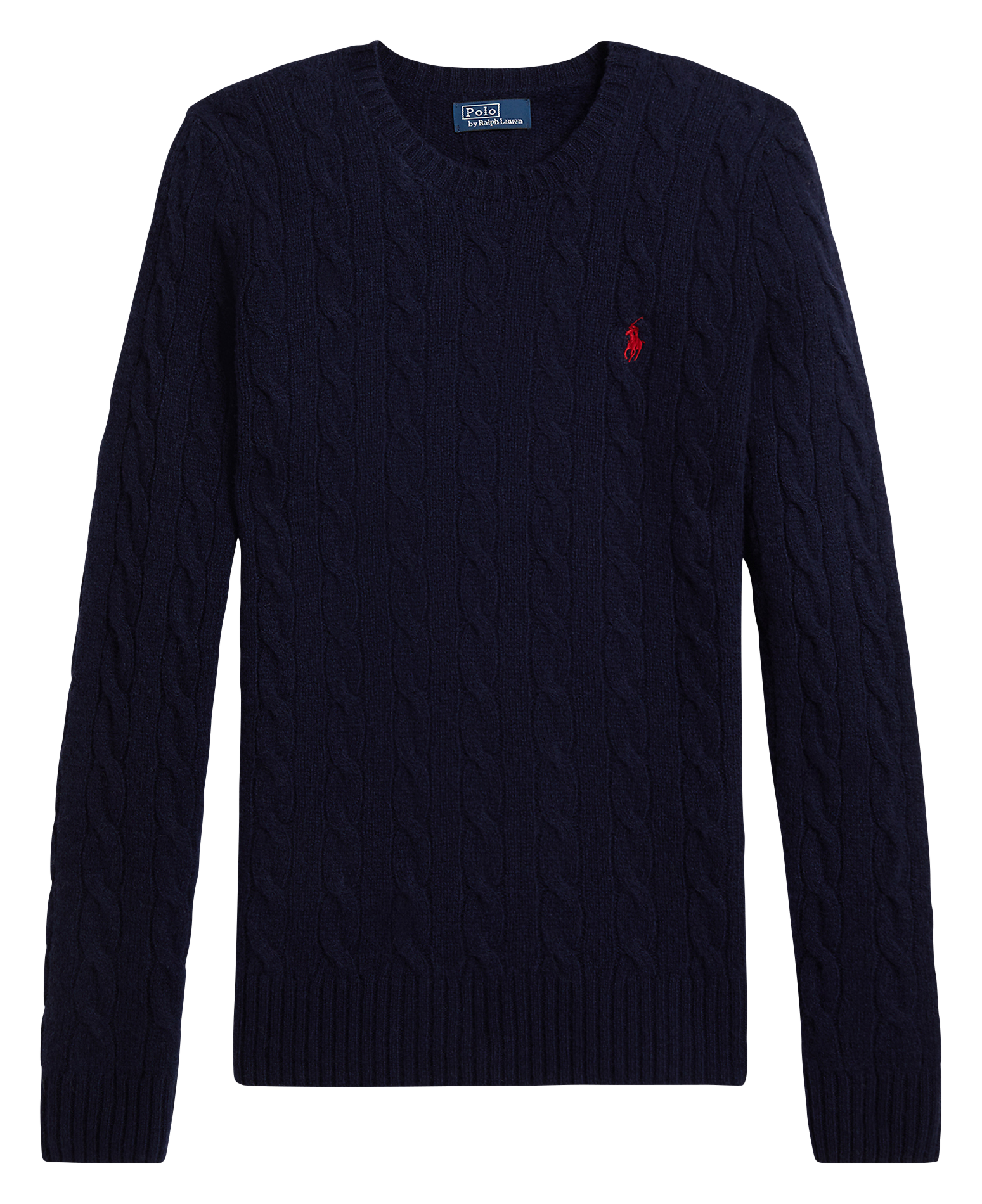 Pull col rond en laine et en cachemire mélangés  POLO RALPH LAUREN Bleu