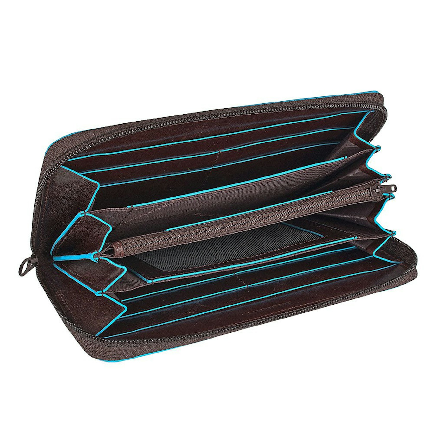 Zip-around wallet with 4 compartments in leather PIQUADRO Black