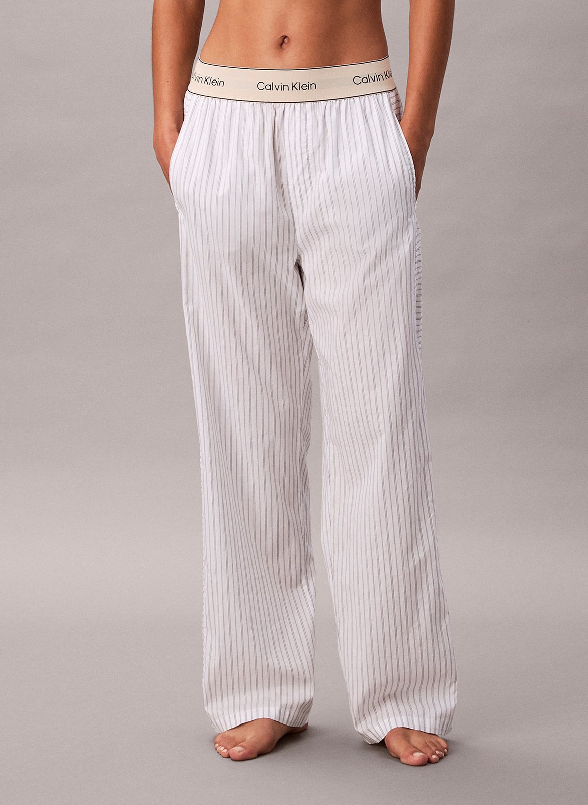 Pantalon droit à rayures CALVIN KLEIN UNDERWEAR Blanc