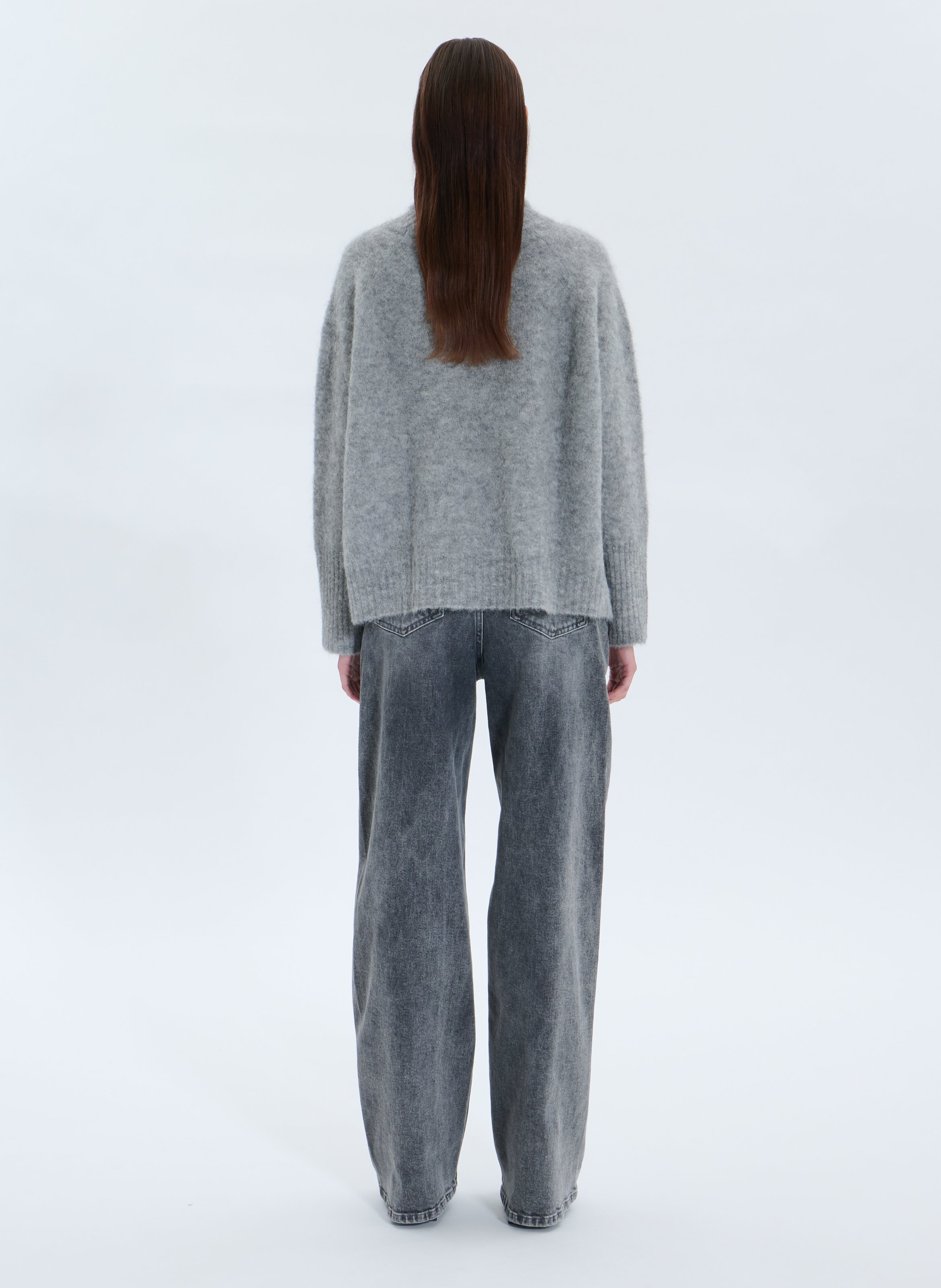 Ruimvallende coltrui | wolblend ZAPA Grijs