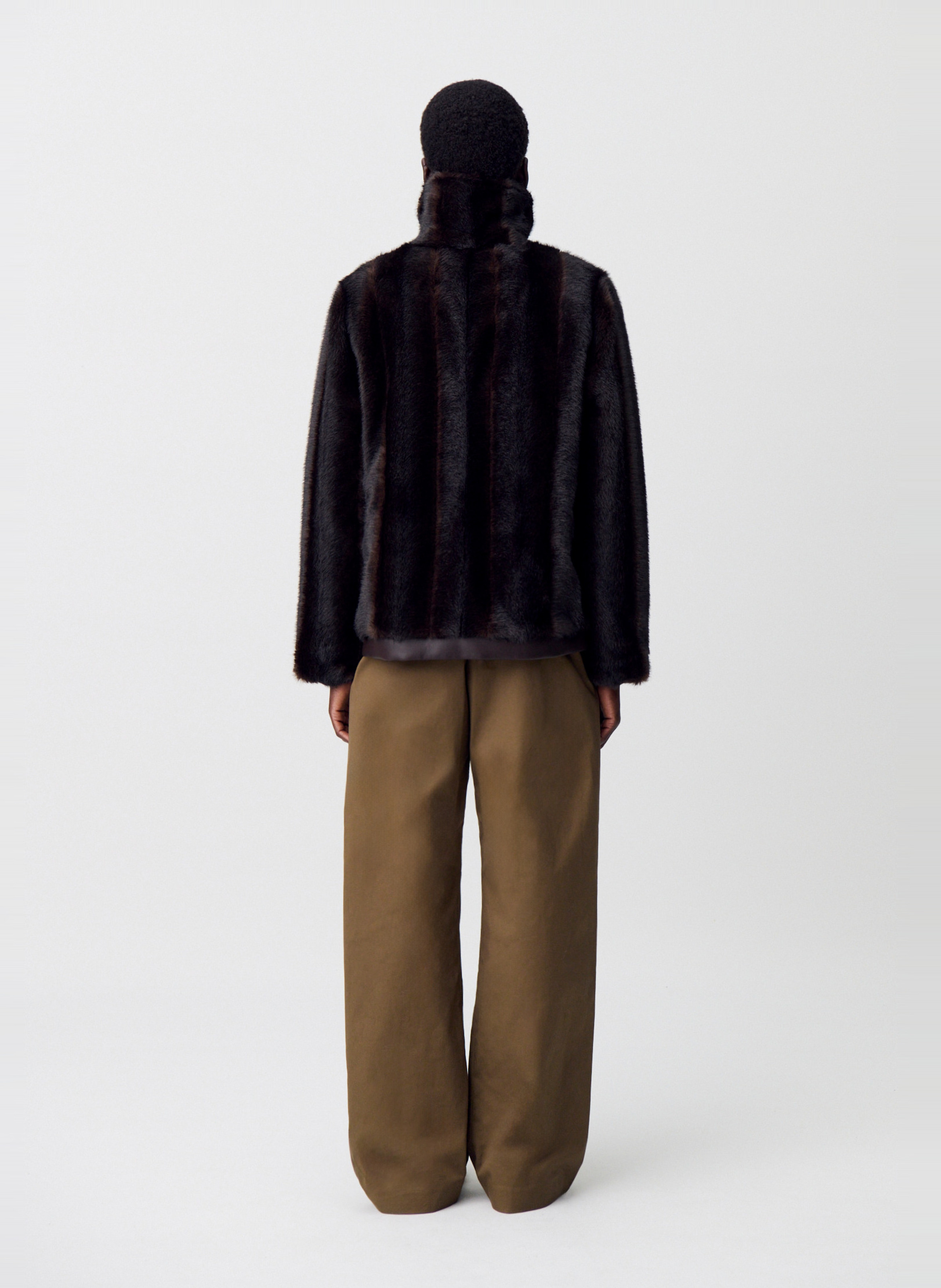 Veste en fausse fourrure unie CLAUDIE PIERLOT Marron