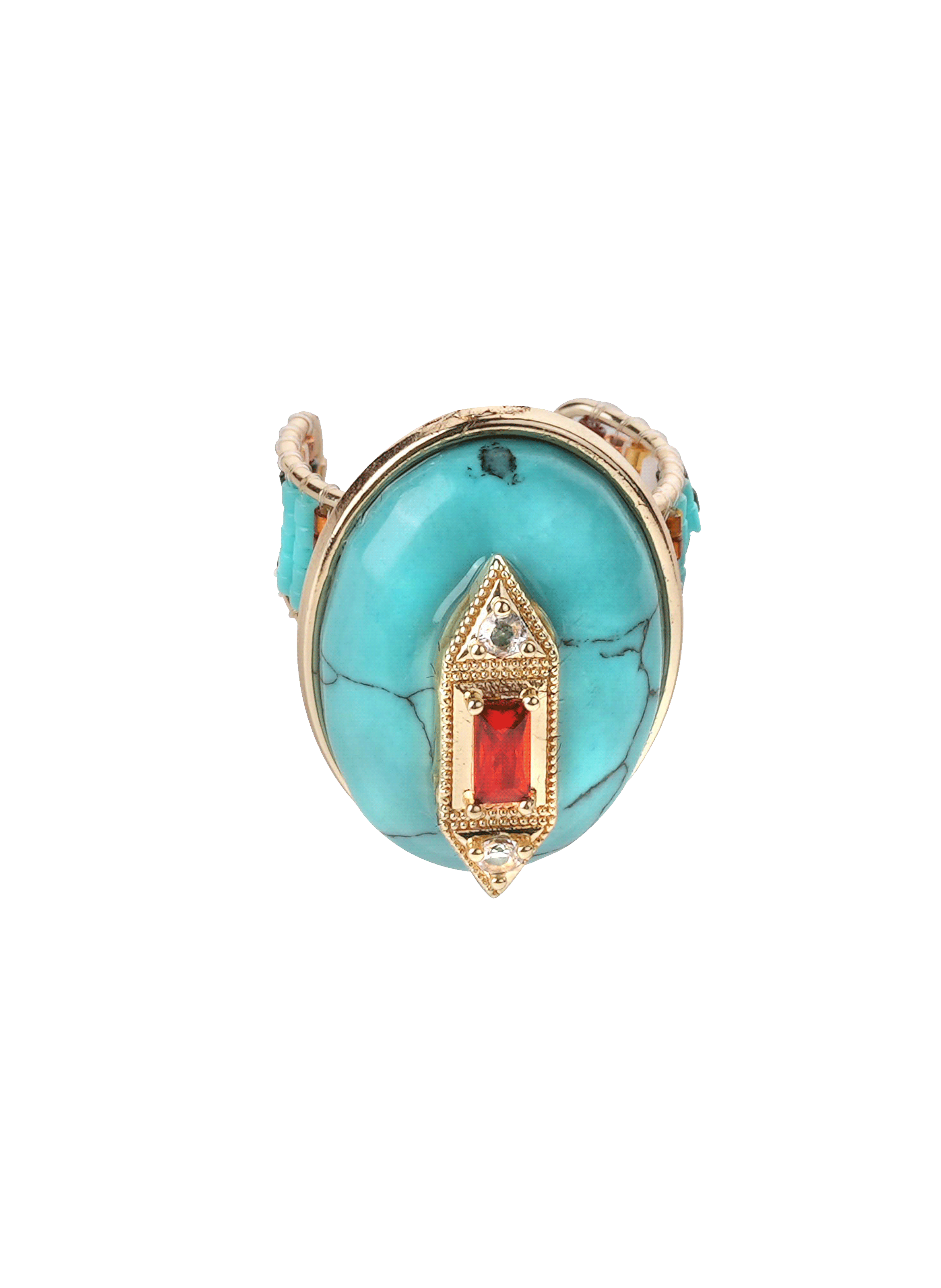 Adjustable ring with enamel cabochon HIPANEMA Blue