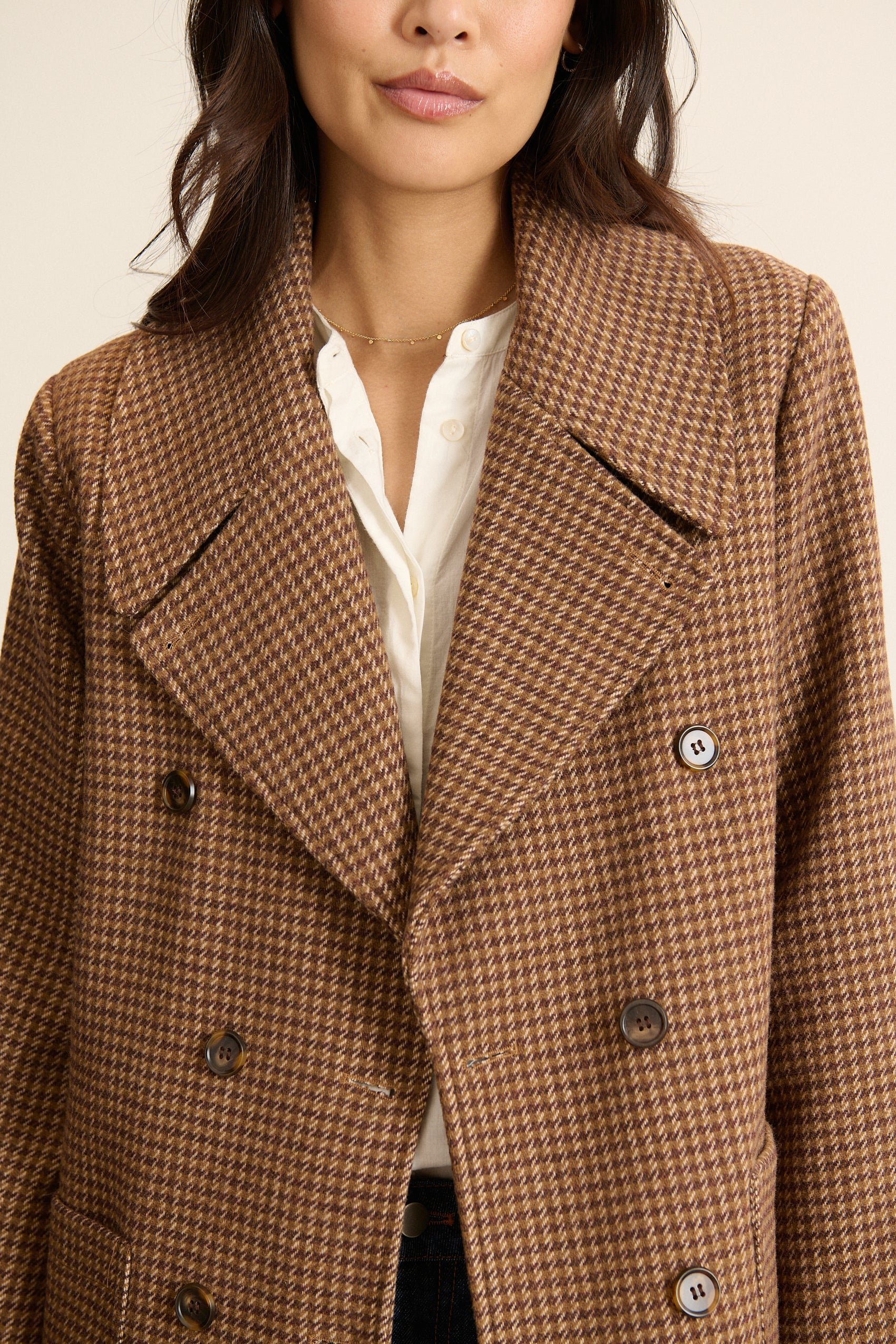 Checked peacoat GARANCE PARIS Brown