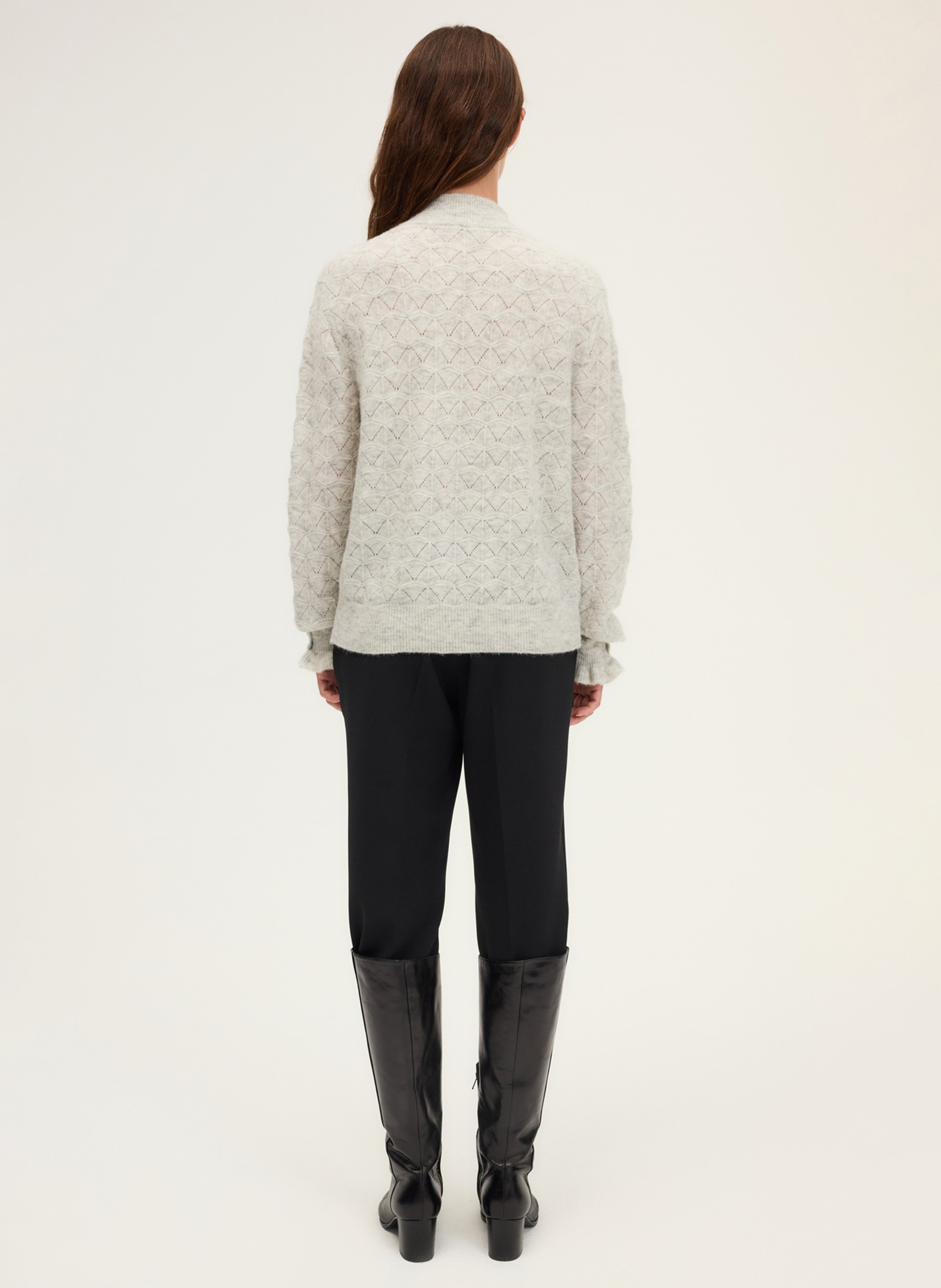 High-neck wool sweater PABLO Grey
