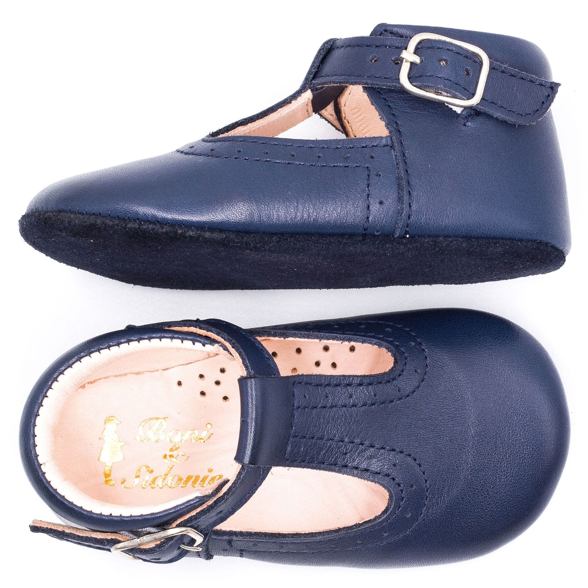 Baby leather bootie Boni & Sidonie Blue