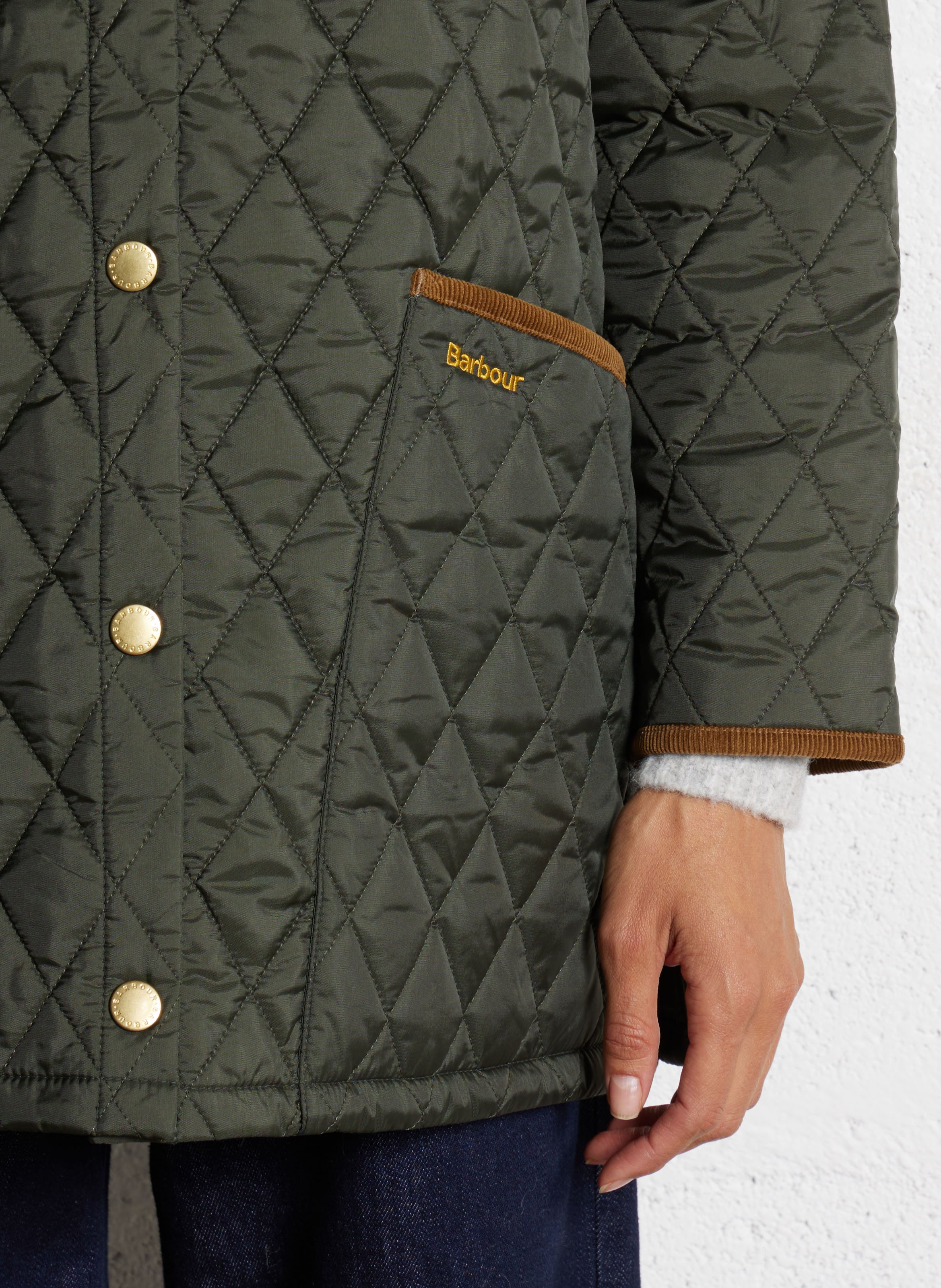 Blouson matelassé col classique  BARBOUR Vert