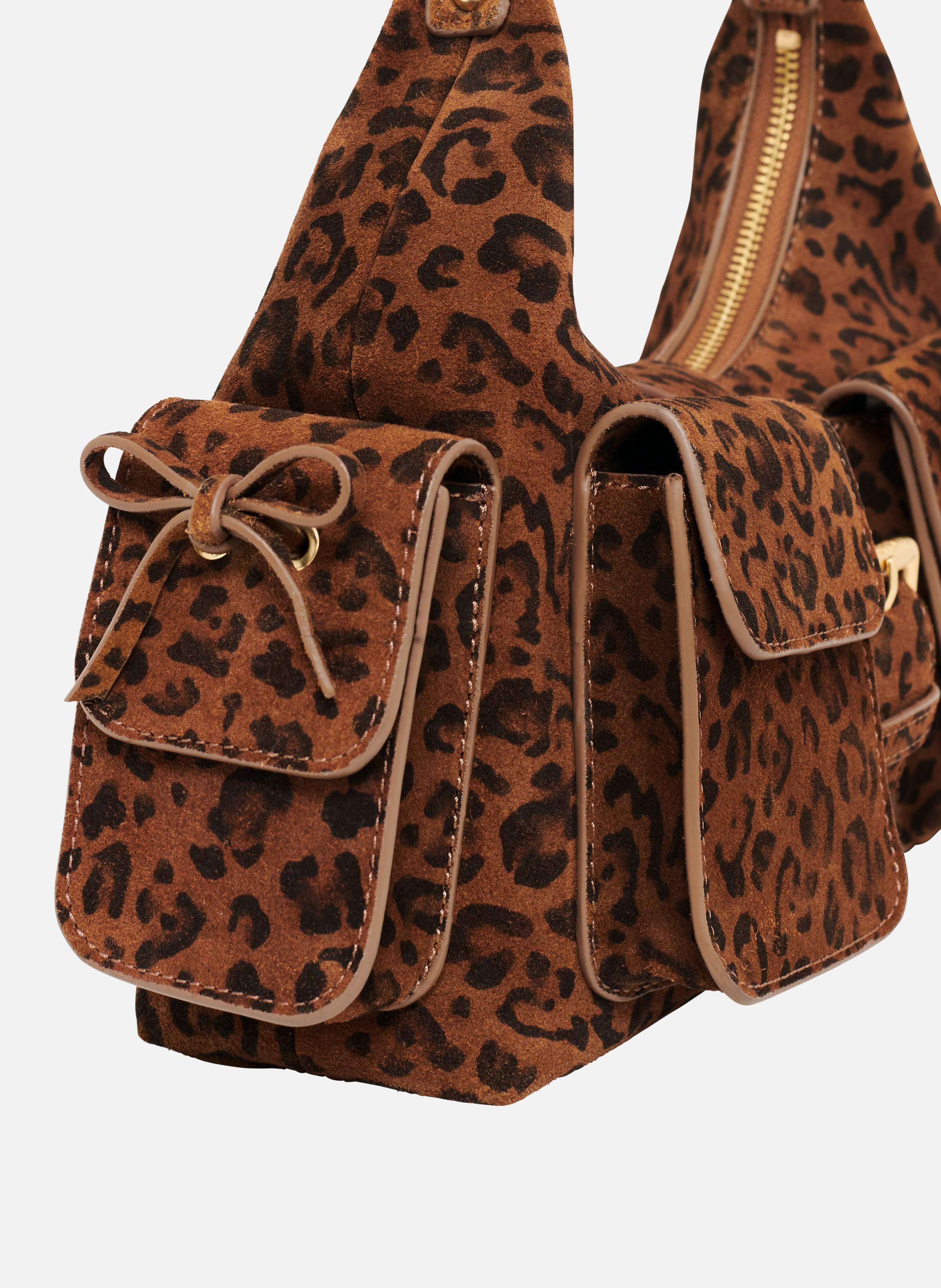 Amelia suede leather bag THE KOOPLES Brown