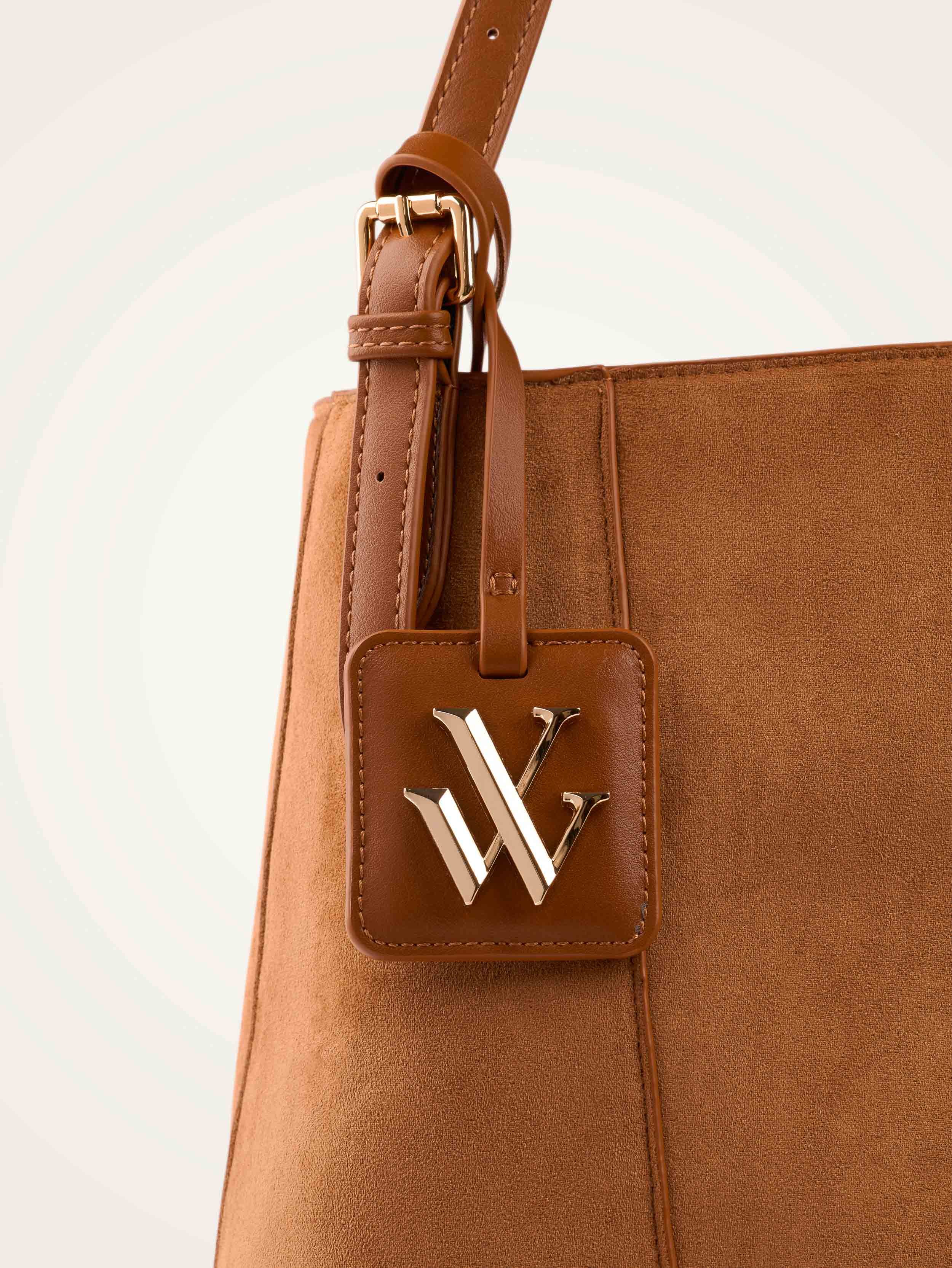 Sac cabas oversize en suédine VANESSA WU Marron