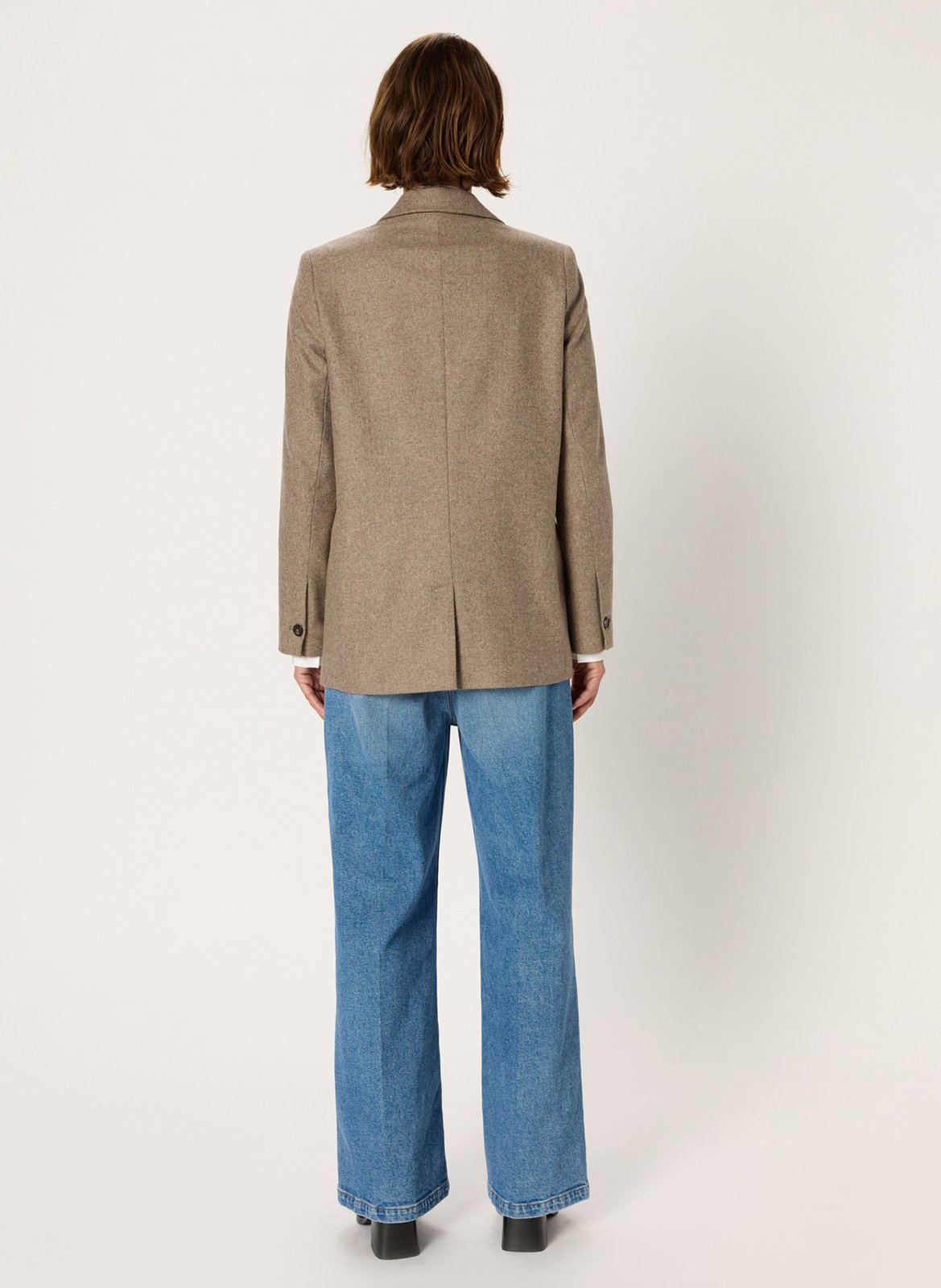 Veste col tailleur en laine mélangée GERARD DAREL Beige