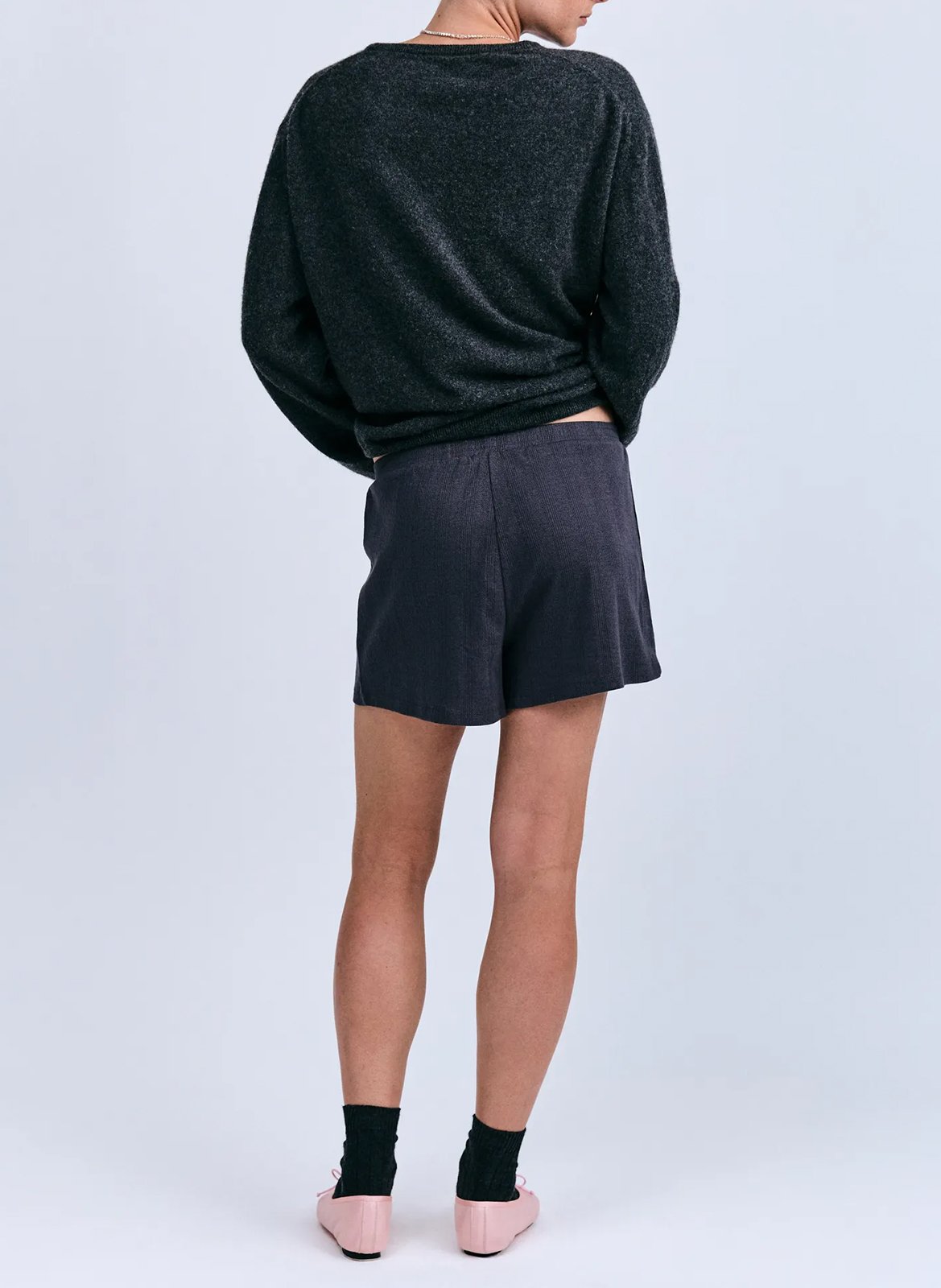 Short droit en coton mélangé LOVE STORIES Gris