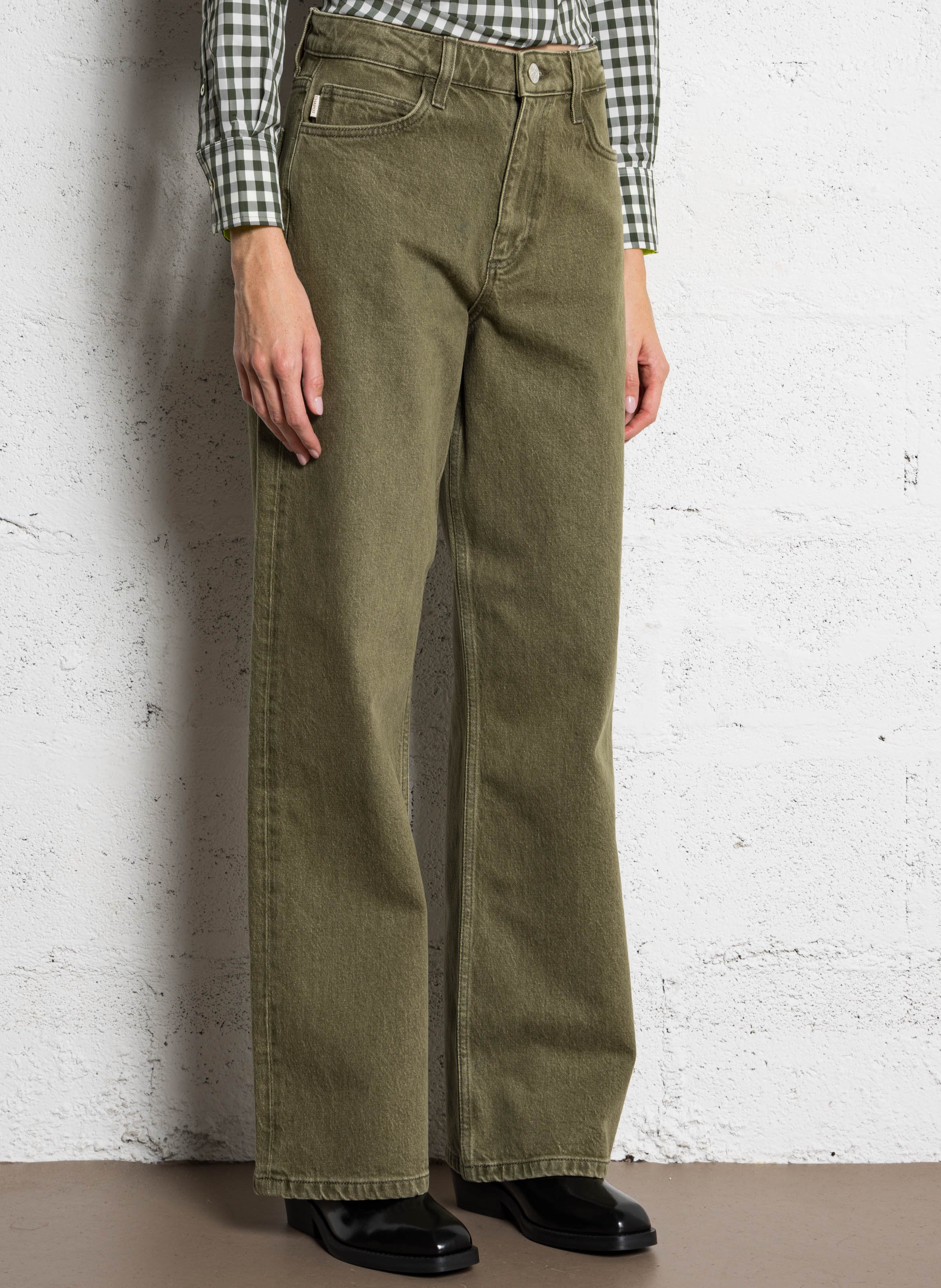 Boyfriend jeans van biologisch katoenmix FABIENNE CHAPOT Groen