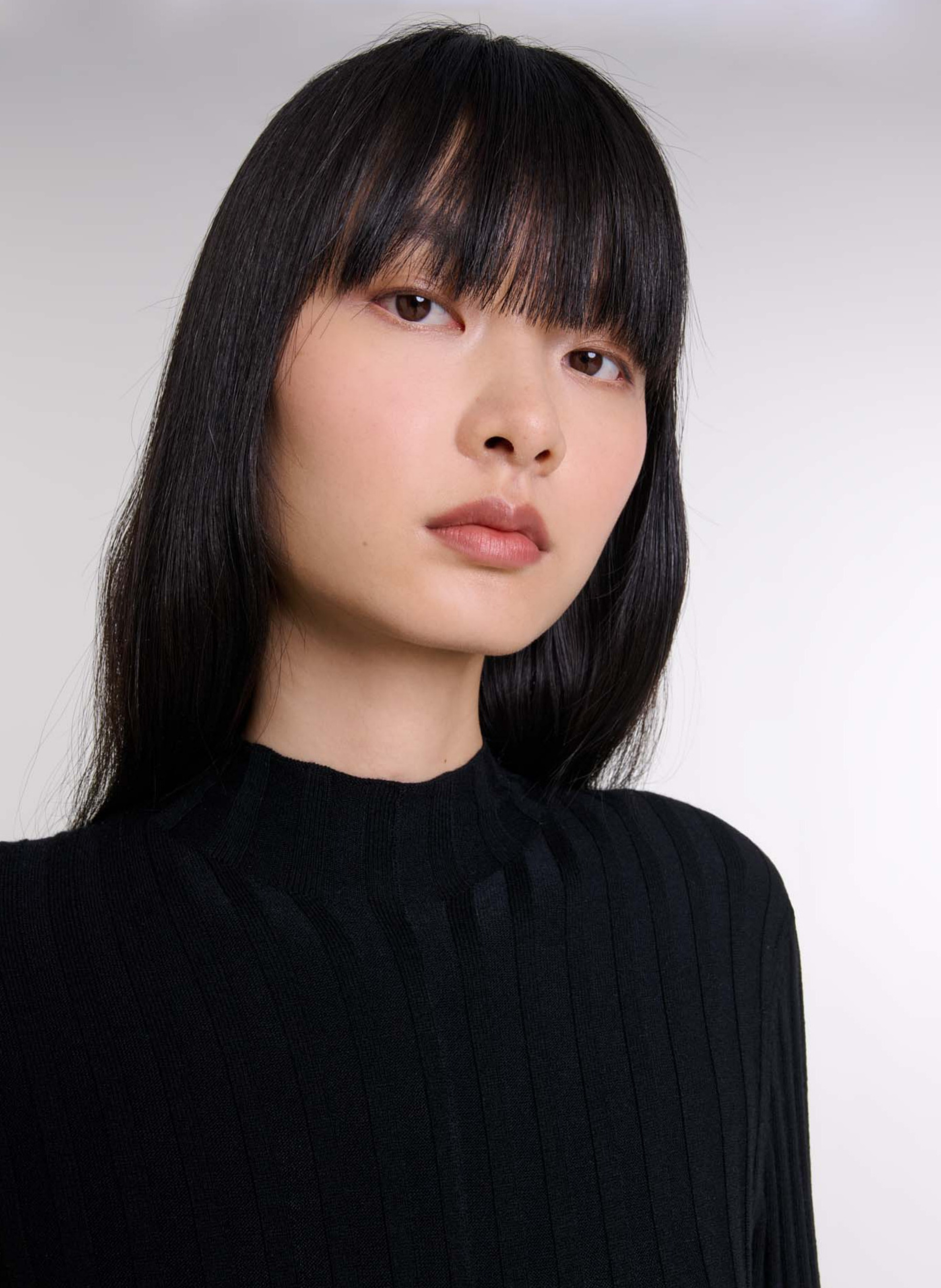 Robe courte col rond  MAJE Noir