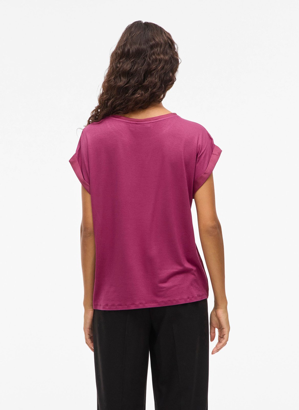 Fluid round-neck recycled polyester top VILA Purple