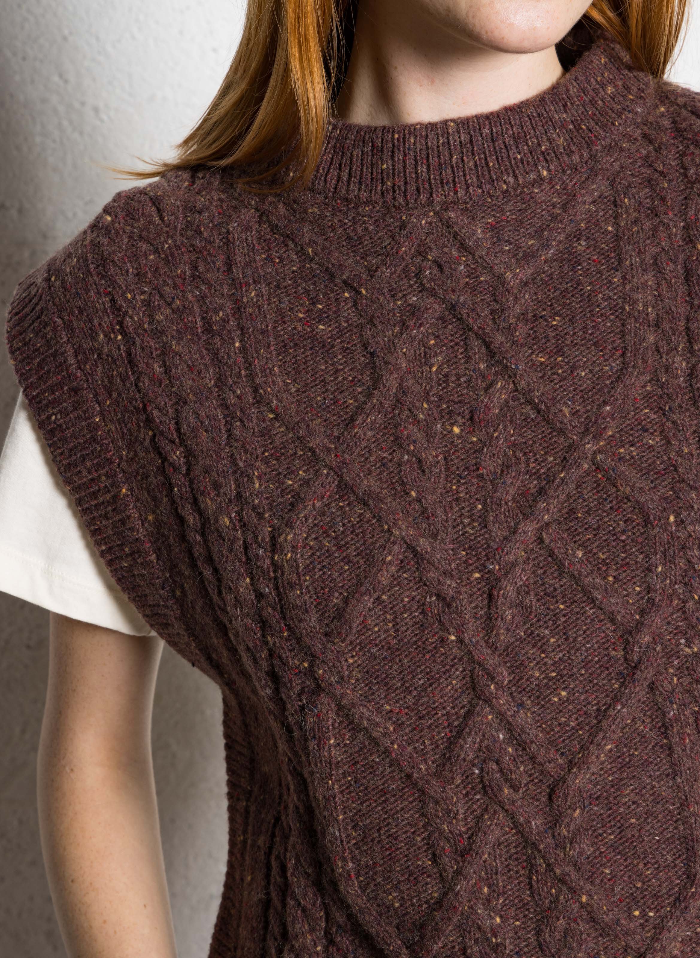 Top col rond en laine mélangée MAISON 123 Violet