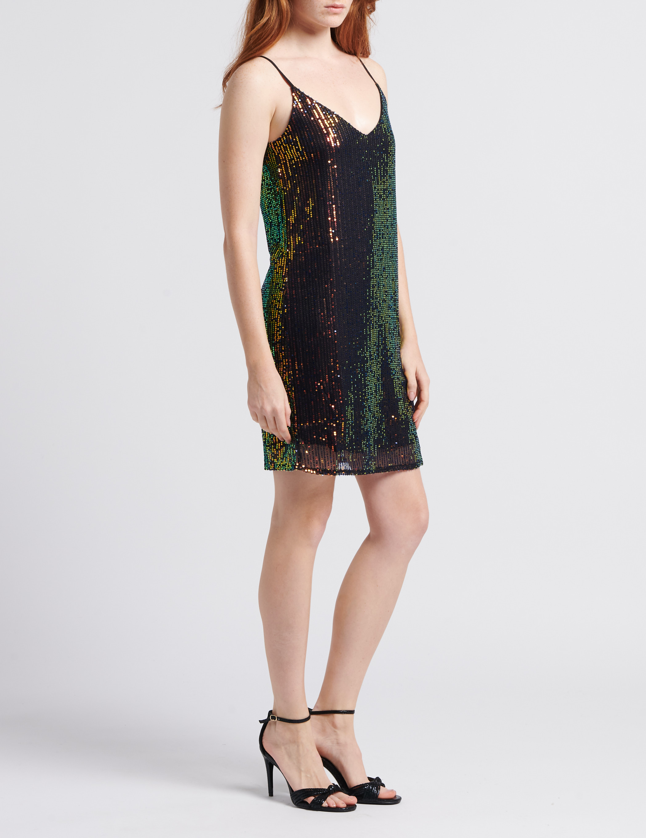 Korte jurk met V-hals en lovertjes LA PETITE ETOILE Veelkleurig