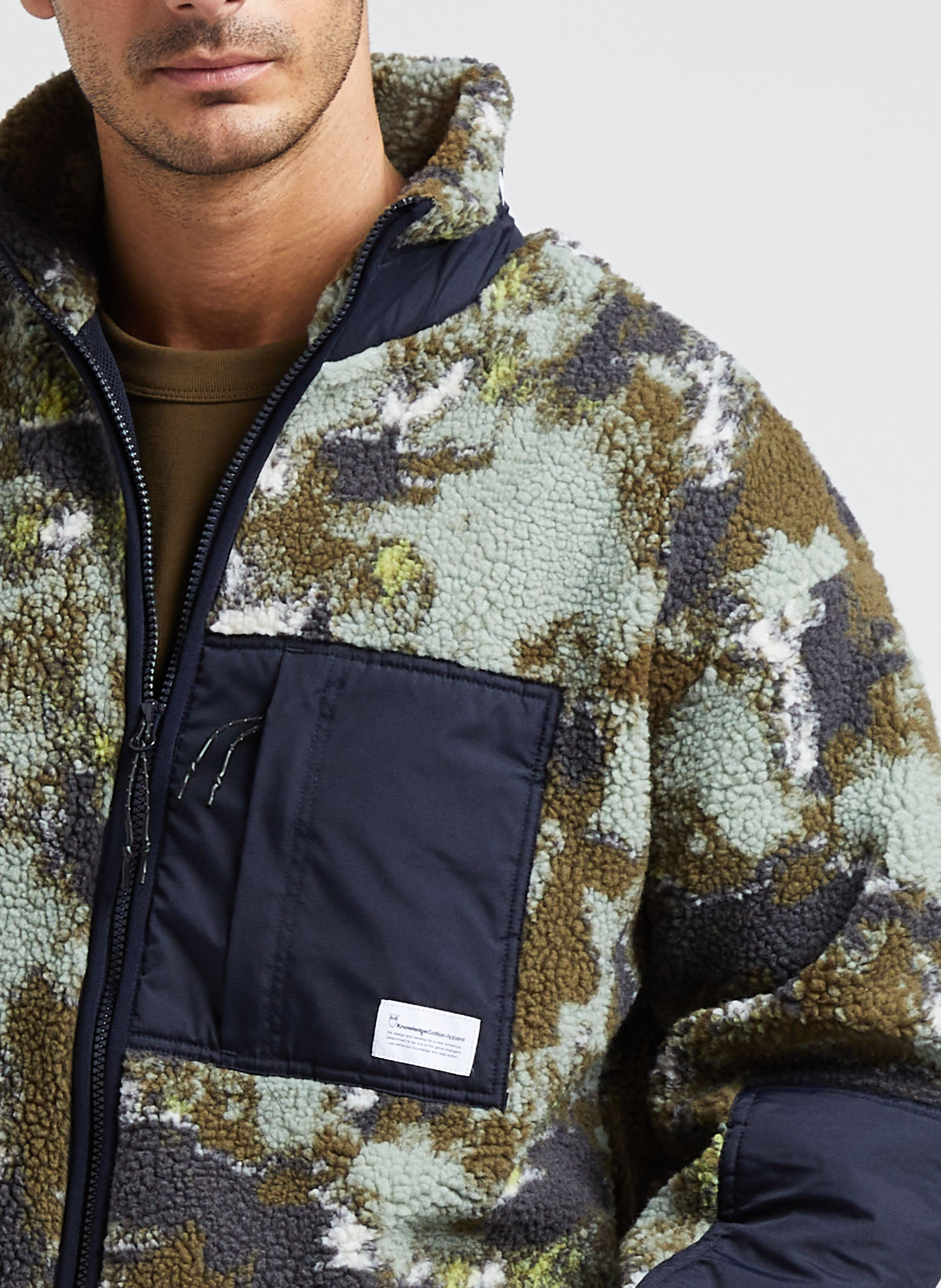 Oversize high-neck fleece jacket KNOWLEDGE COTTON APPAREL Multicolored