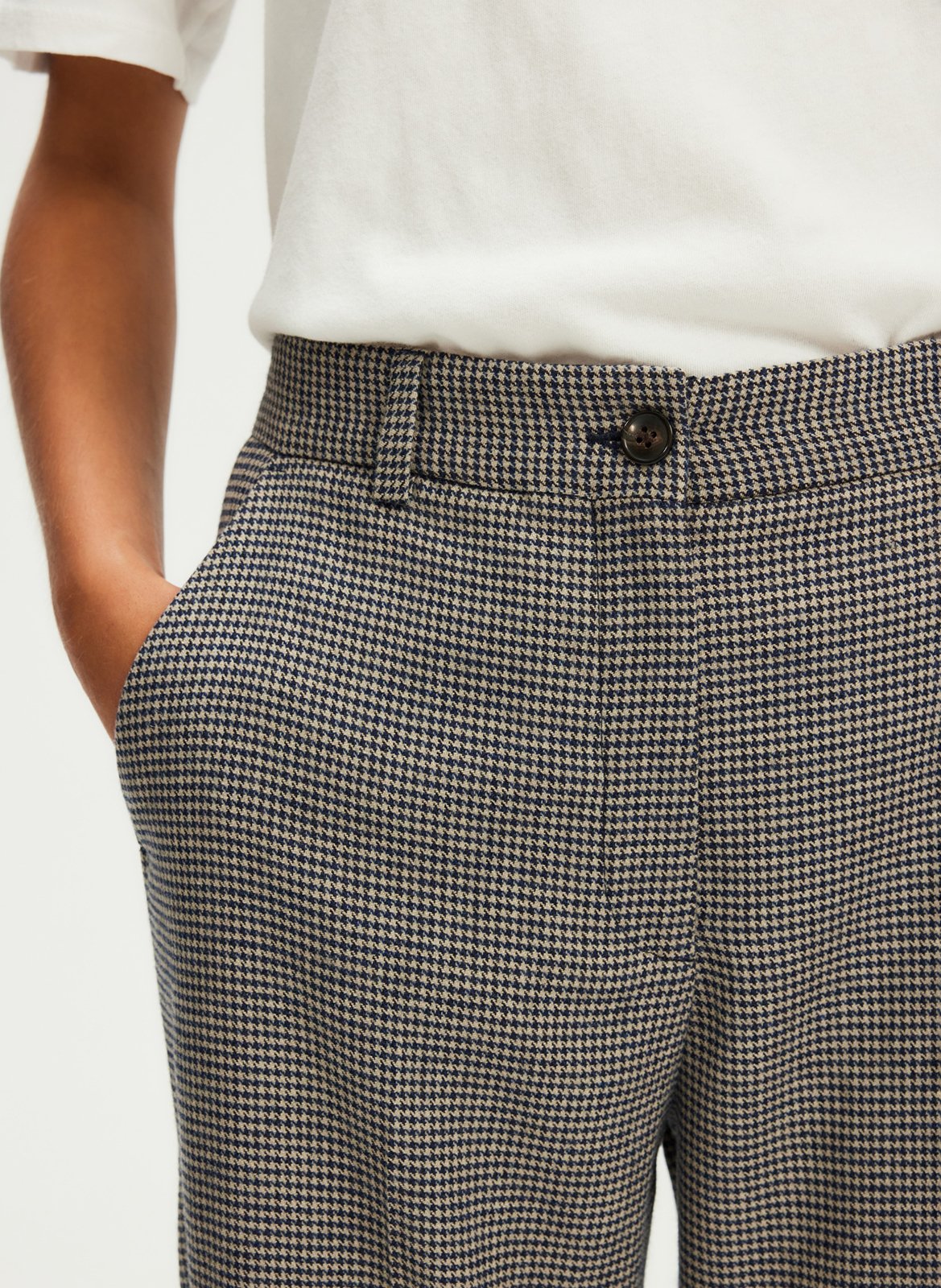 Houndstooth print straight pants PABLO Beige