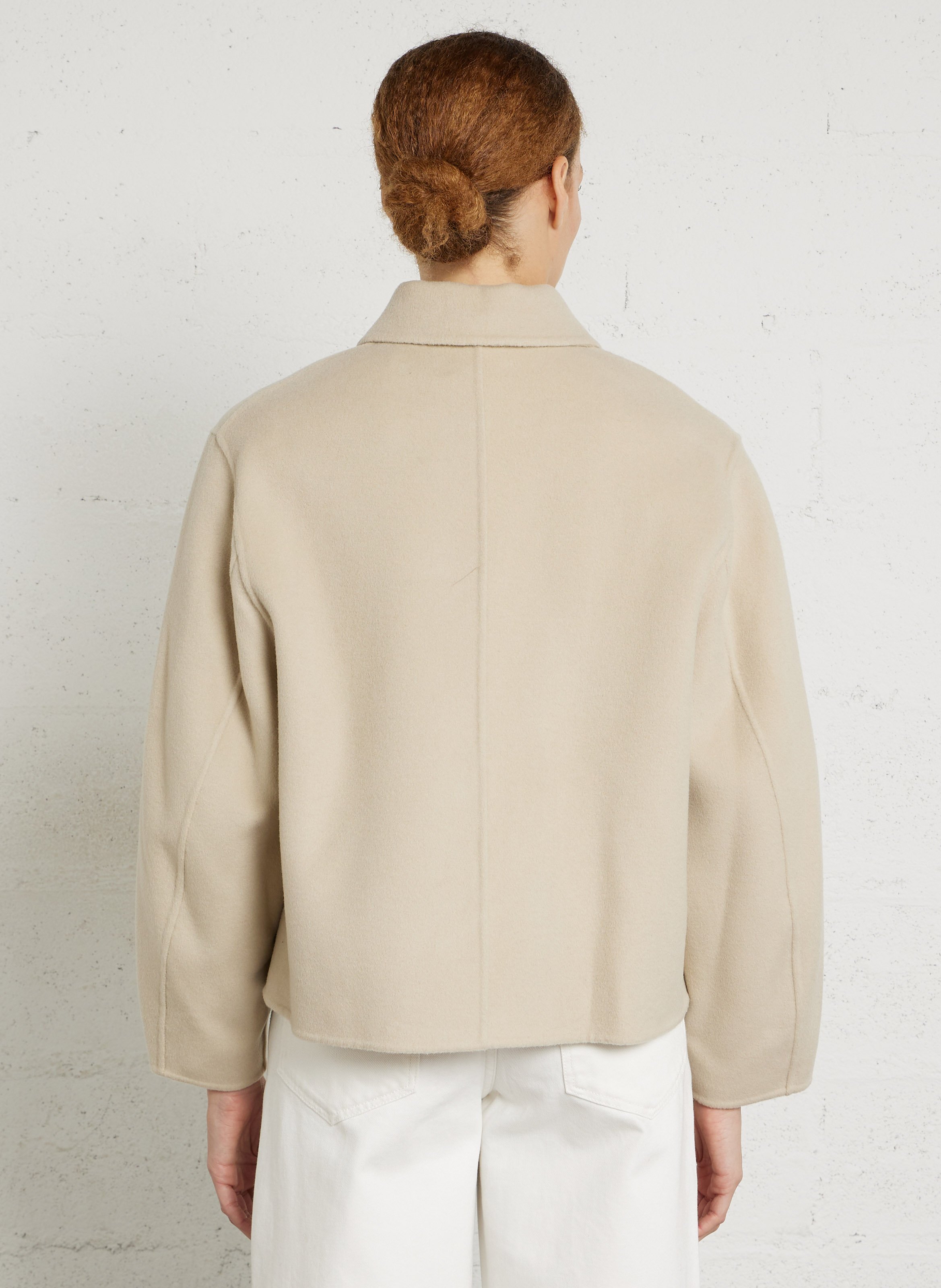 Manteau court en laine double face SOEUR Blanc