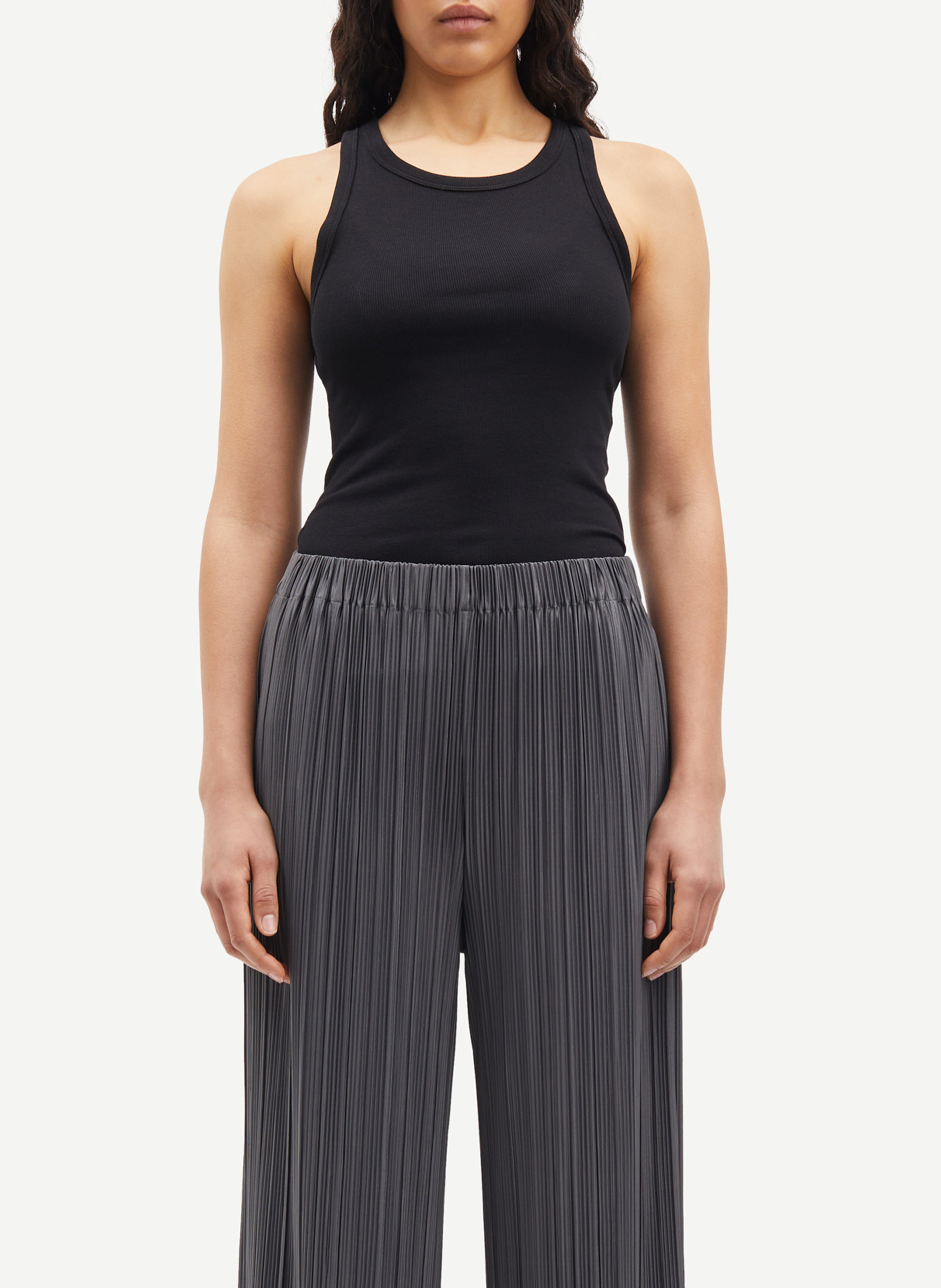 Geripptes Rundhals-Tanktop aus Bio-Baumwolle SAMSOE SAMSOE