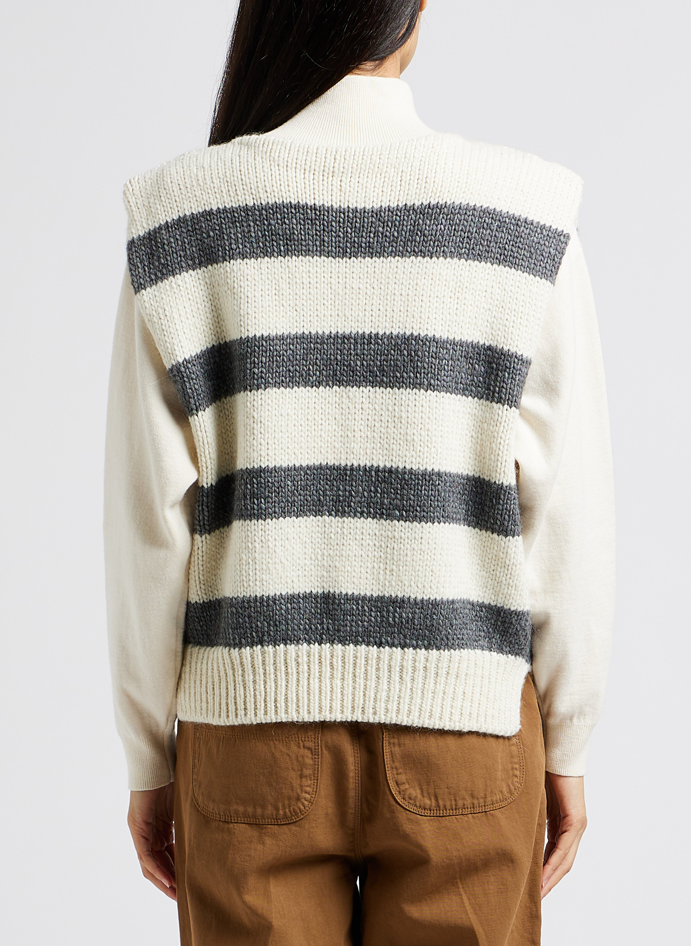 Striped round-neck wool-blend sweater BELLEROSE Blue