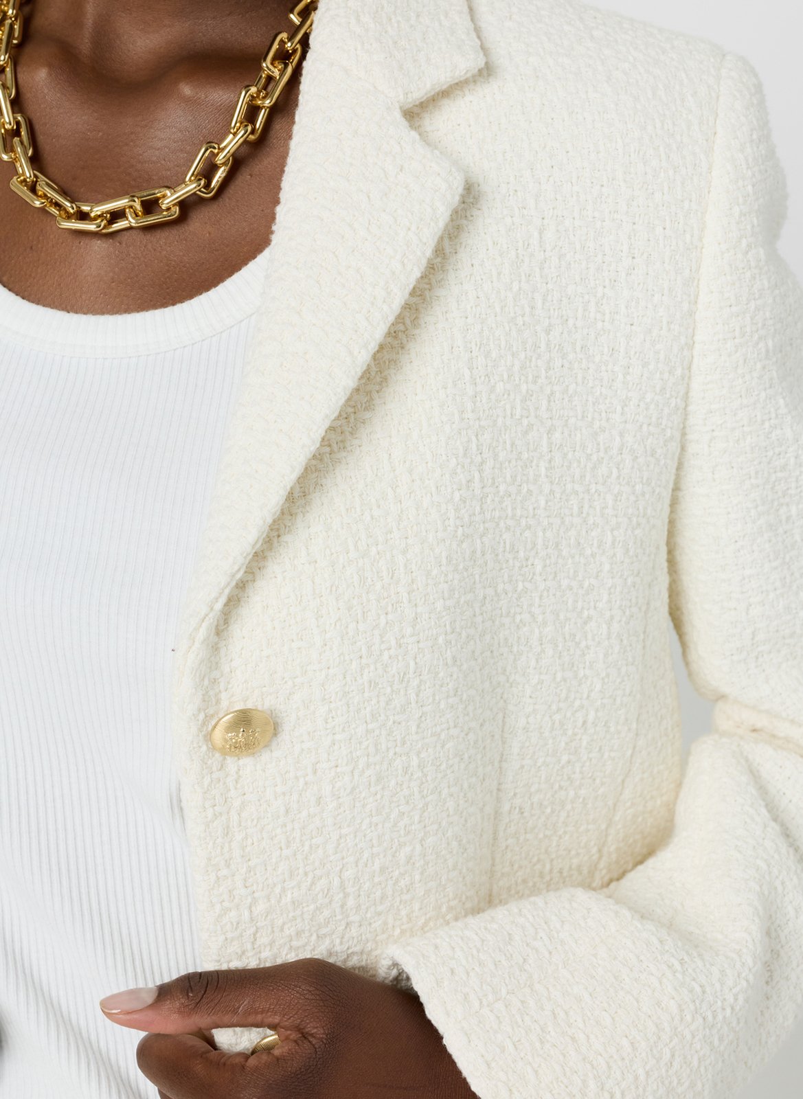 Veste tailleur cintrée en coton mélangé GERARD DAREL Beige