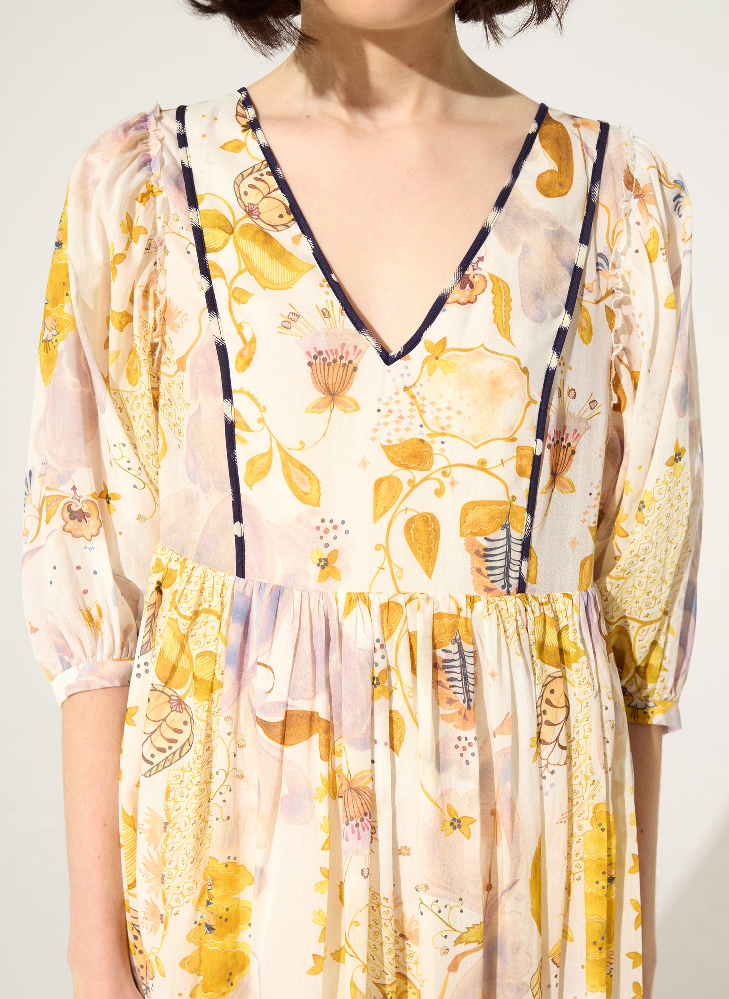 Robe longue ample en coton  COTELAC Blanc