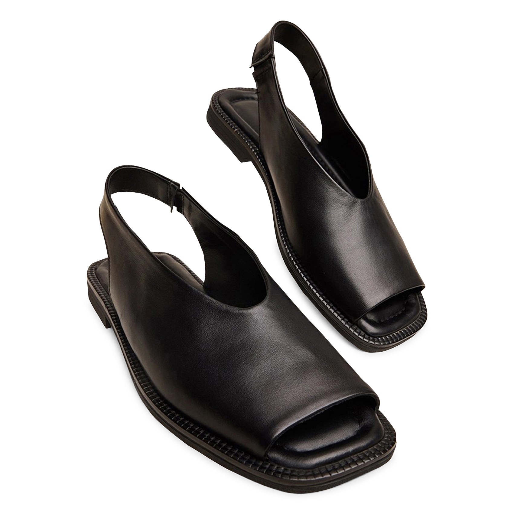 Ballerines slingbacks en cuir lisse JONAK Noir