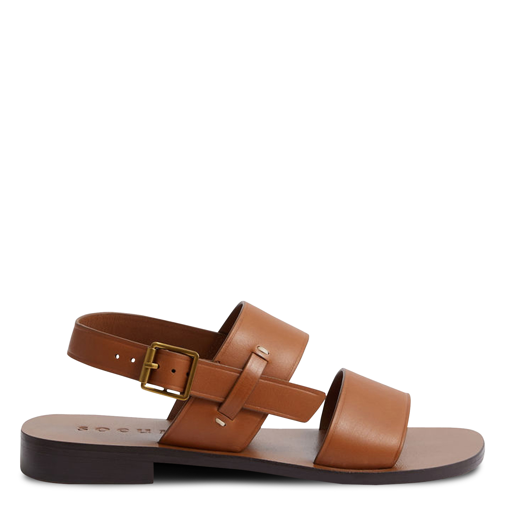 Sandales plates en cuir SOEUR Beige