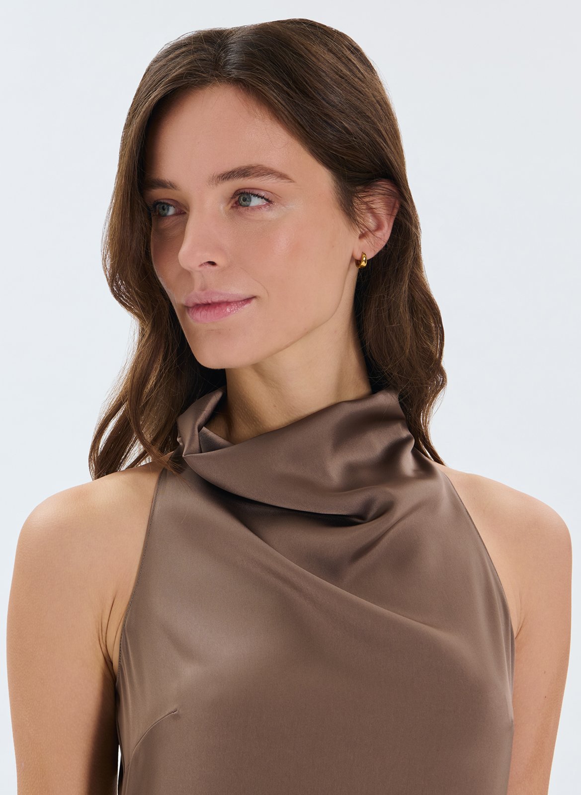 Robe midi col montant ZAPA Gris