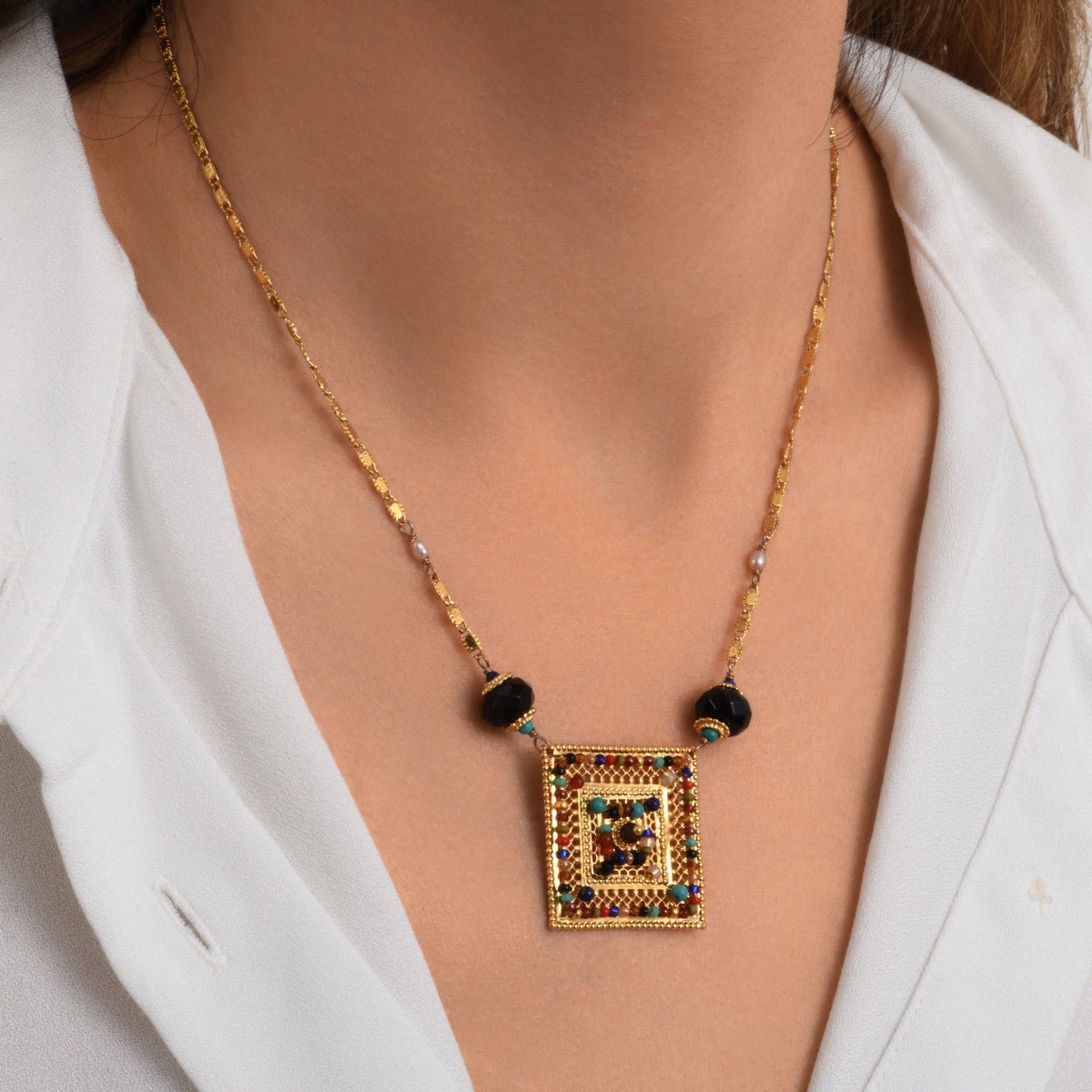 Gold-plated necklace SATELLITE PARIS Multicolored
