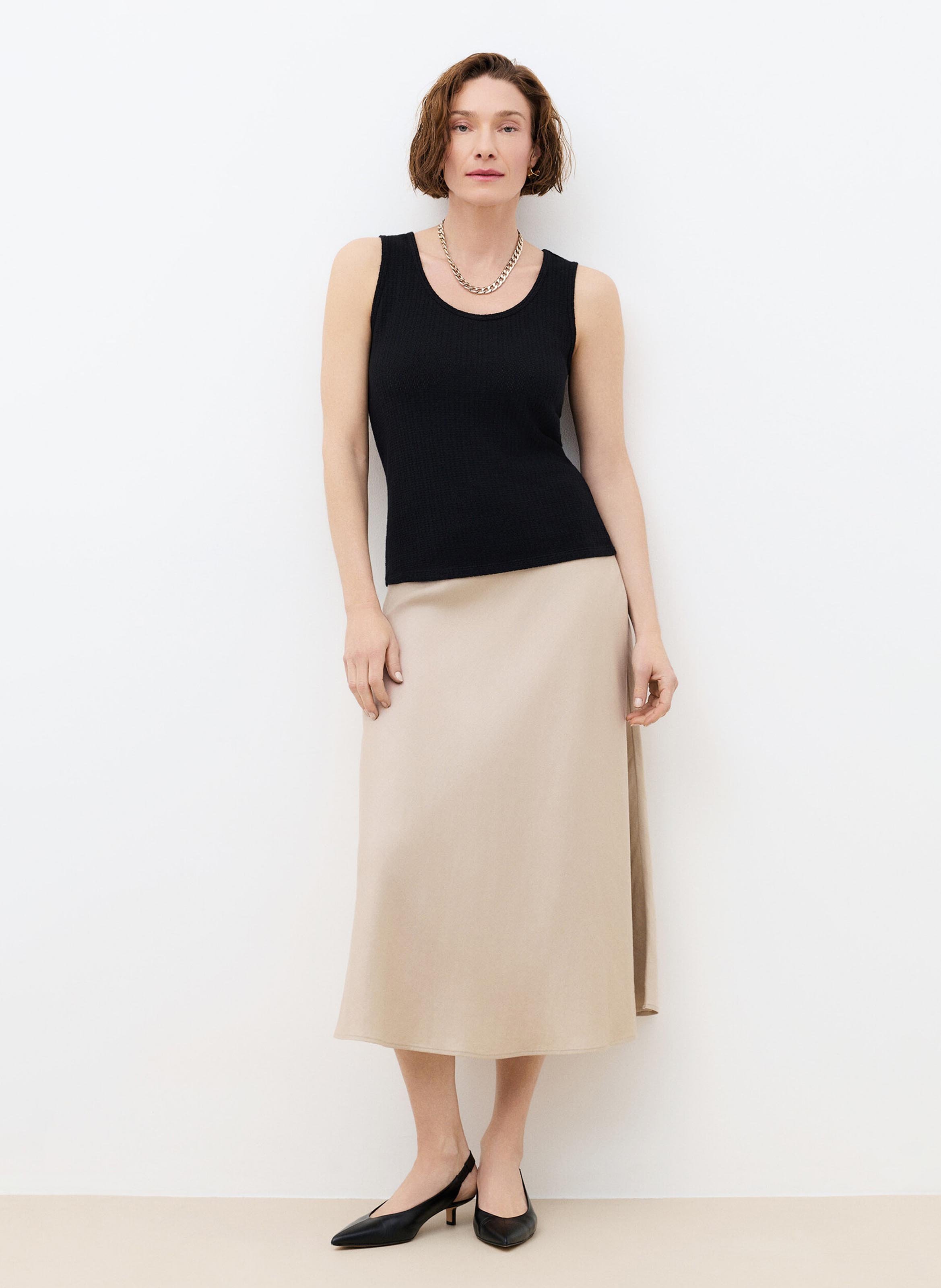 Débardeur col rond en coton CAROLL Noir