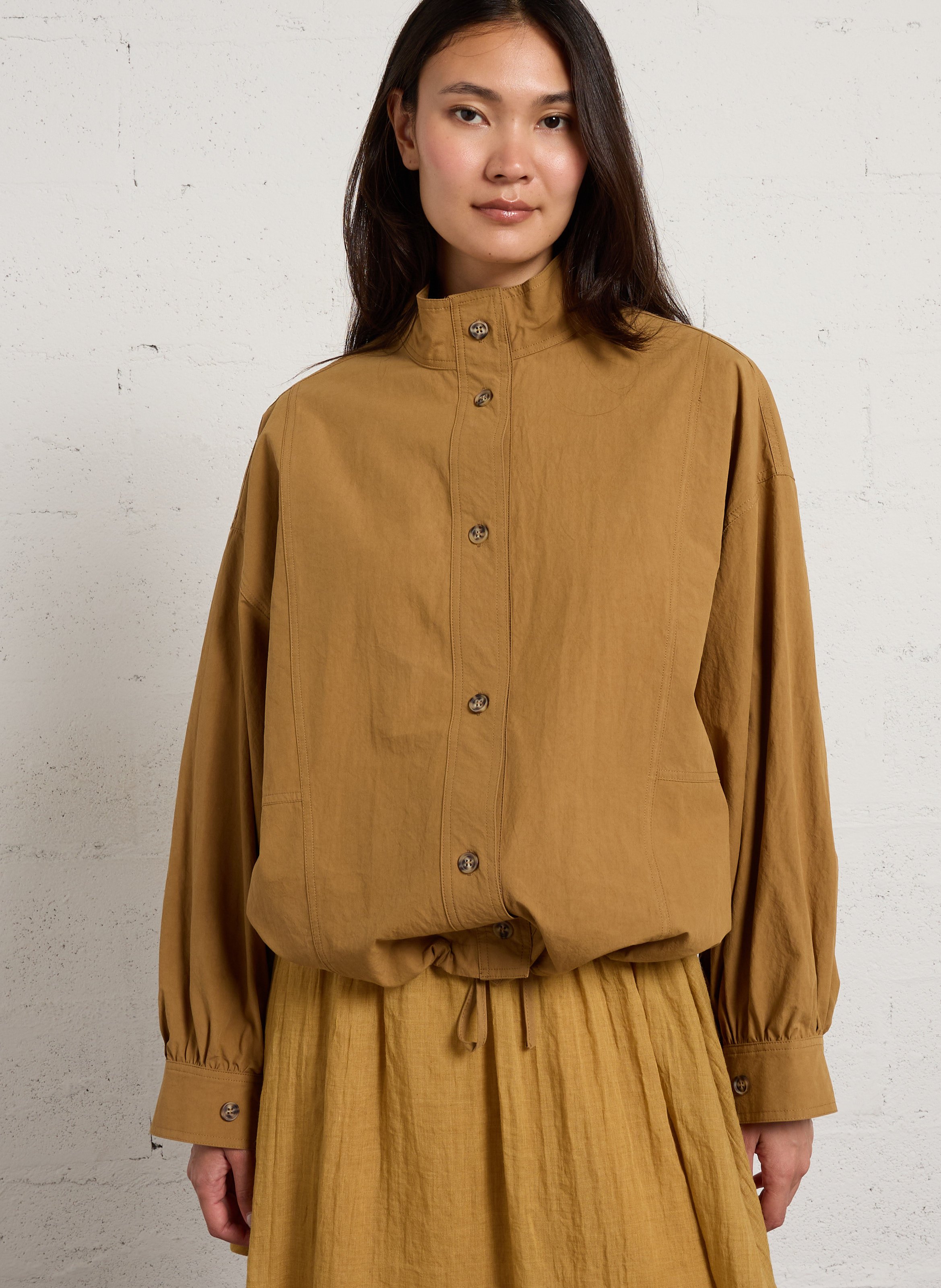 Veste légère col montant droite JC SOPHIE Marron