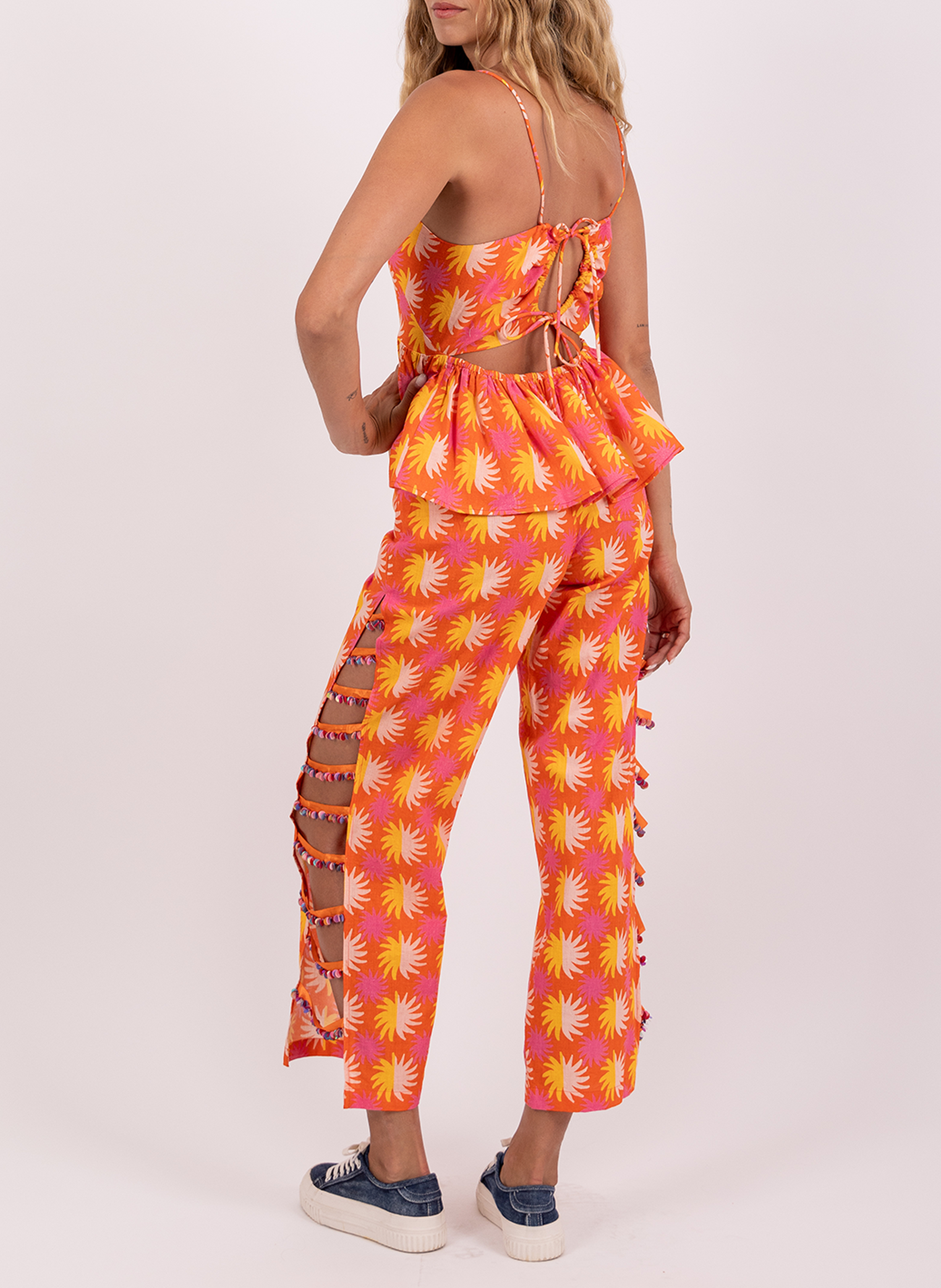 Trägertop mit bedruckten Volants SUNDRESS Orange