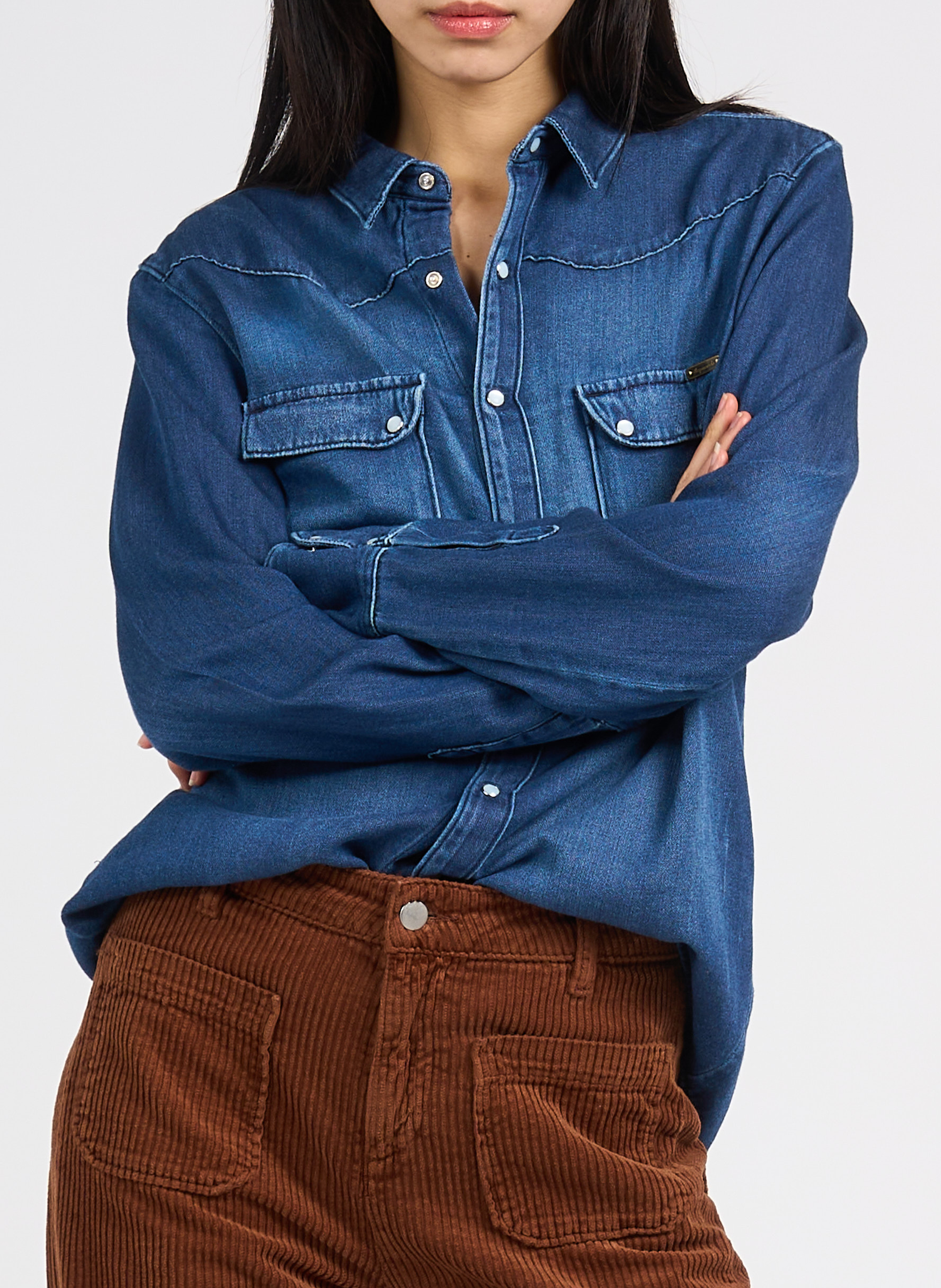 Cotton shirt with classic collar ACQUAVERDE Blue