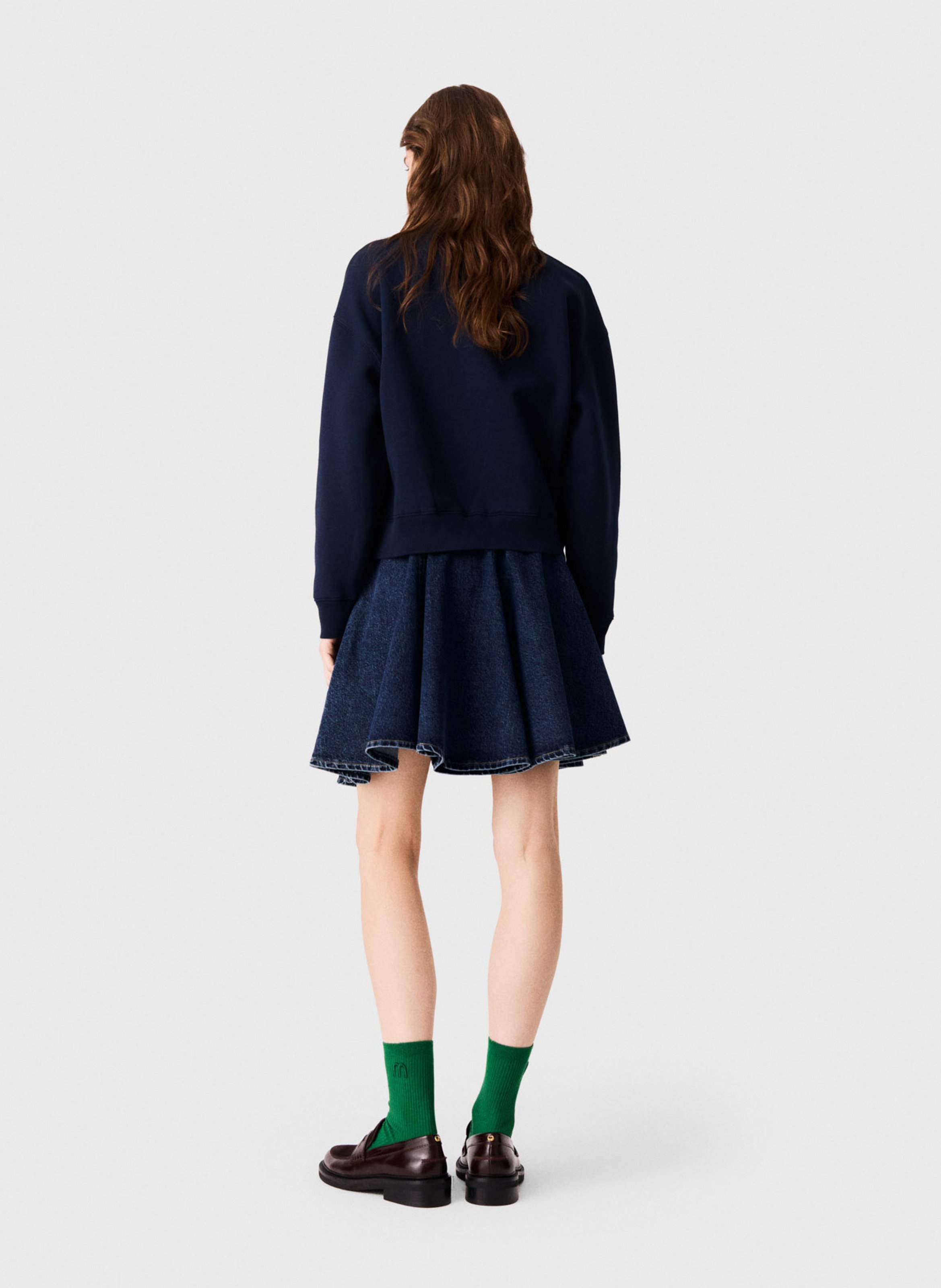 Rechte sweatshirt met juweeldetail in katoen MAJE Blauw