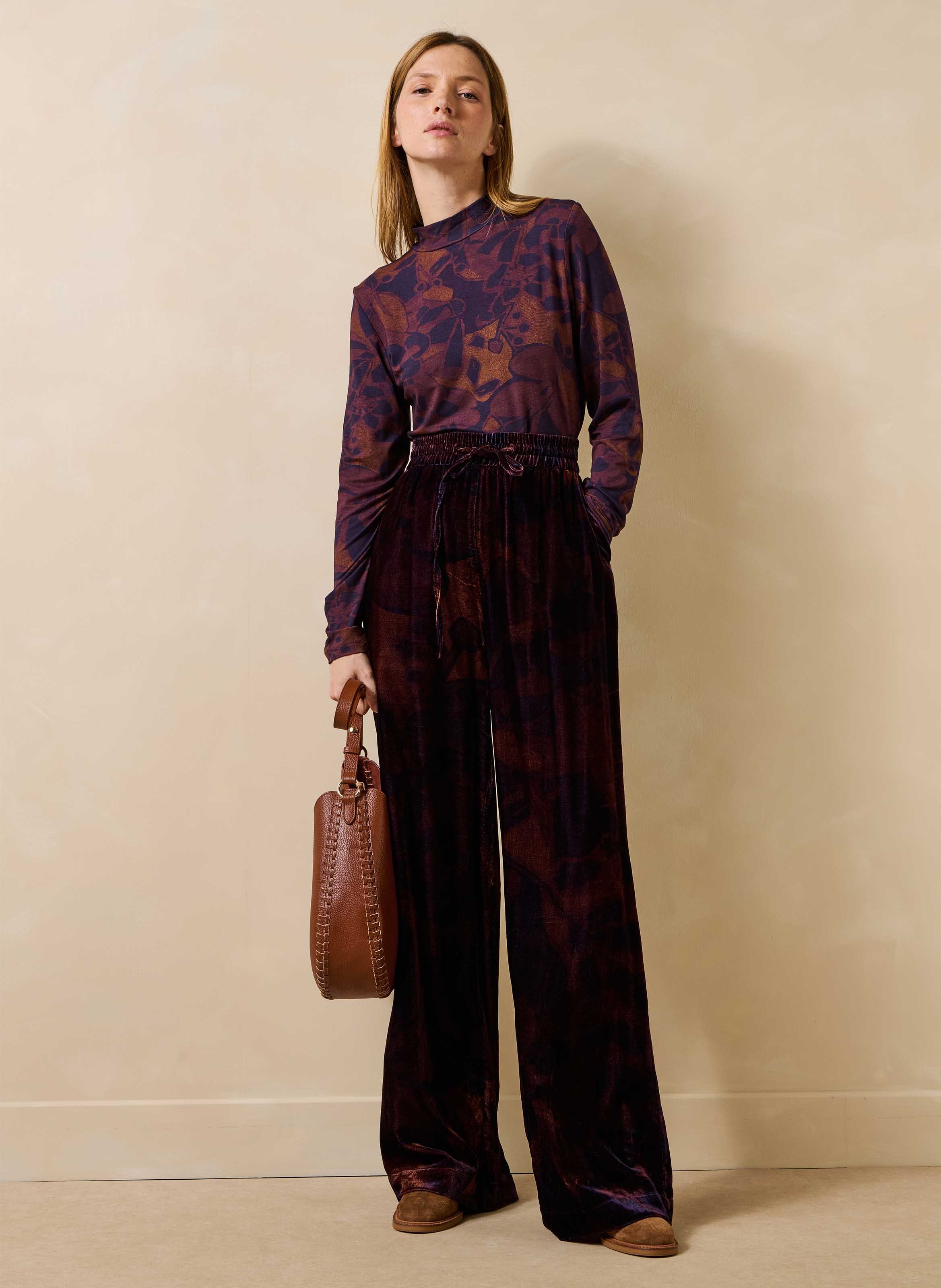 Wide-leg velvet pants LA FEE MARABOUTEE Multicolored