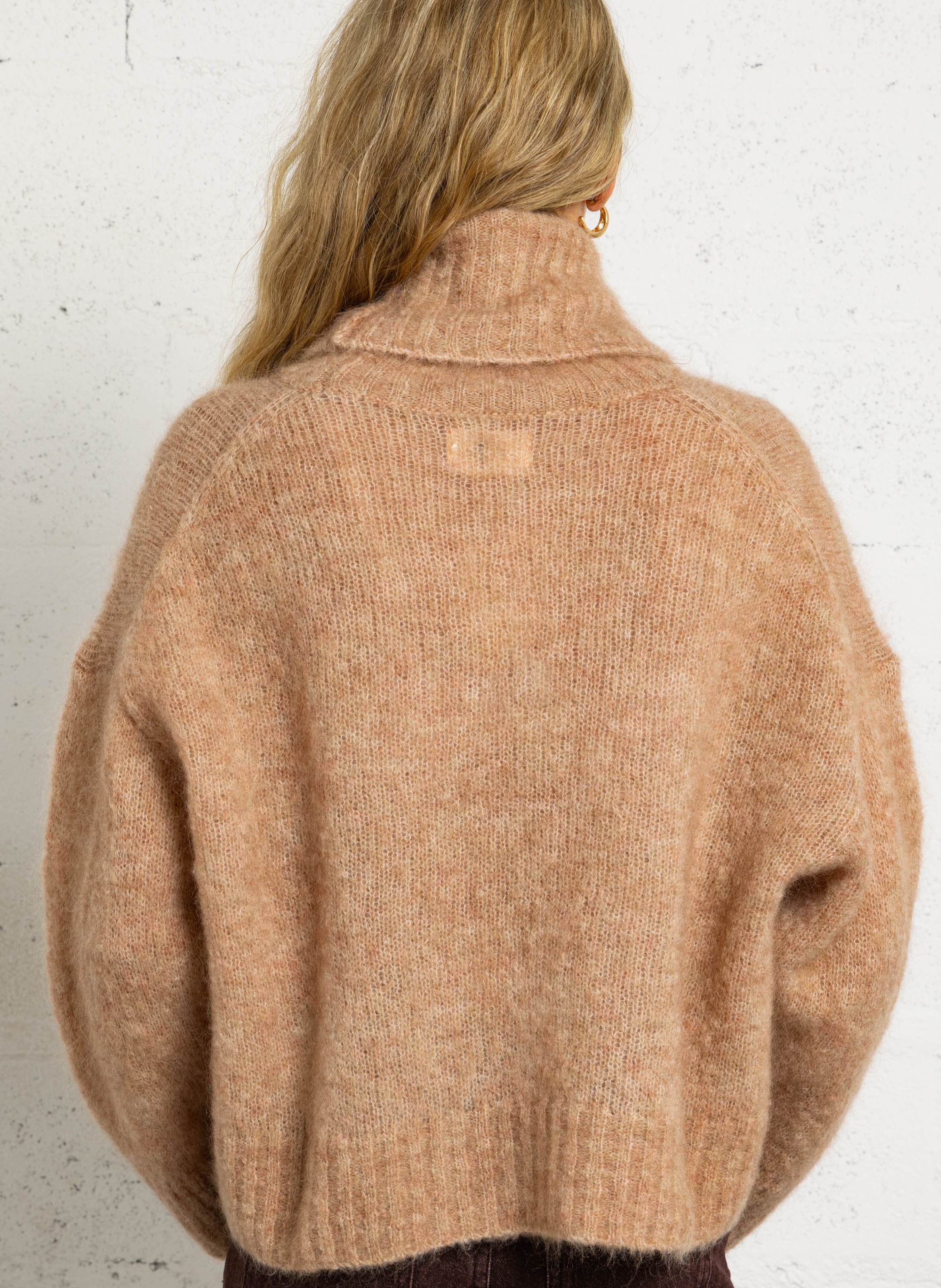 Pull oversize en laine mélangée DES PETITS HAUTS Rose