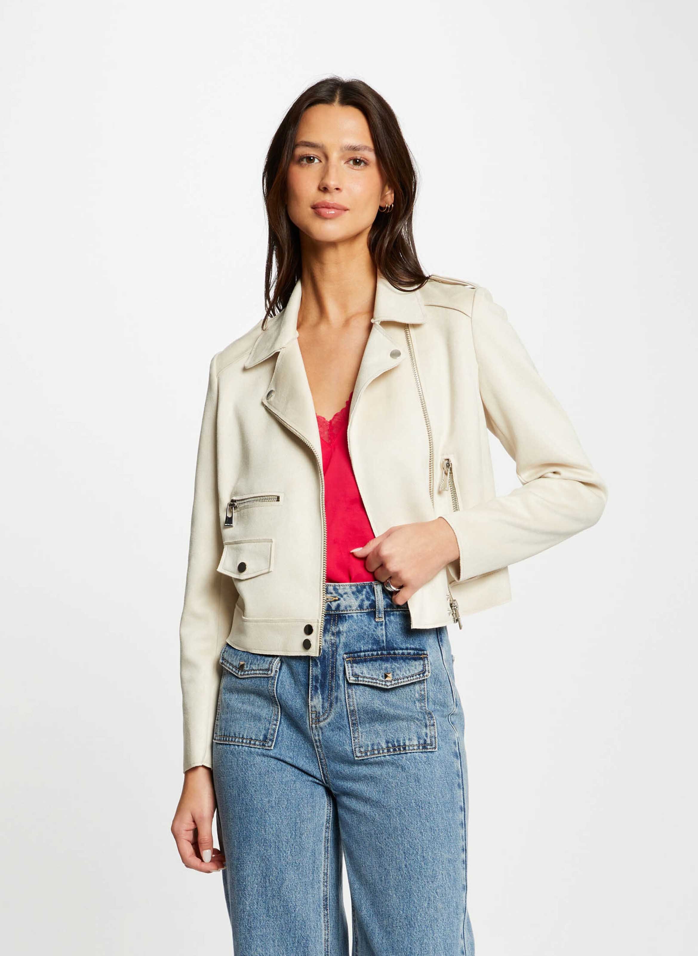 Kort jack met rits MORGAN Beige