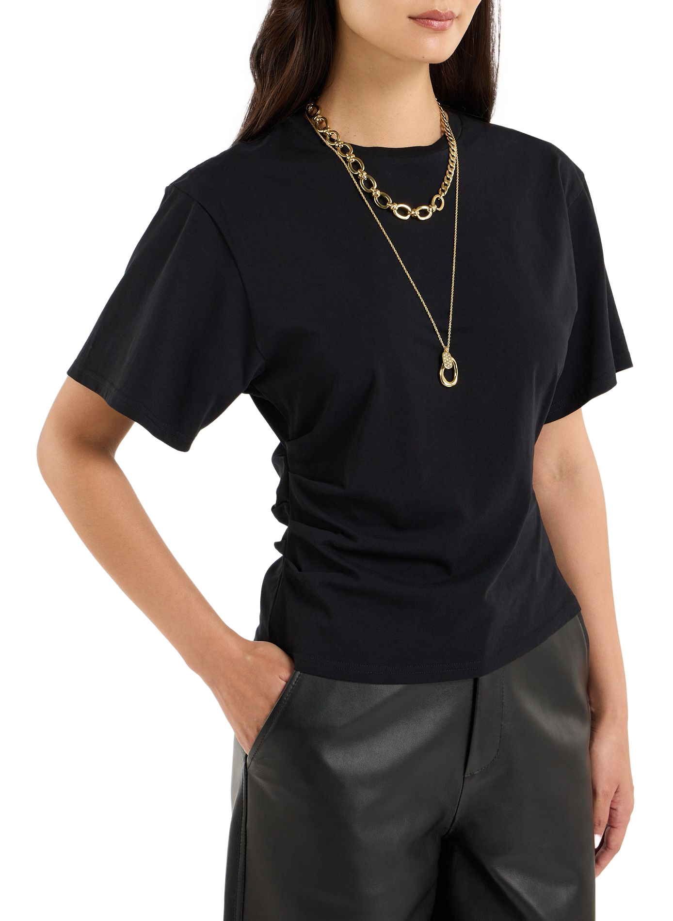 Fitted top in blended cotton SAISON 1865 Black