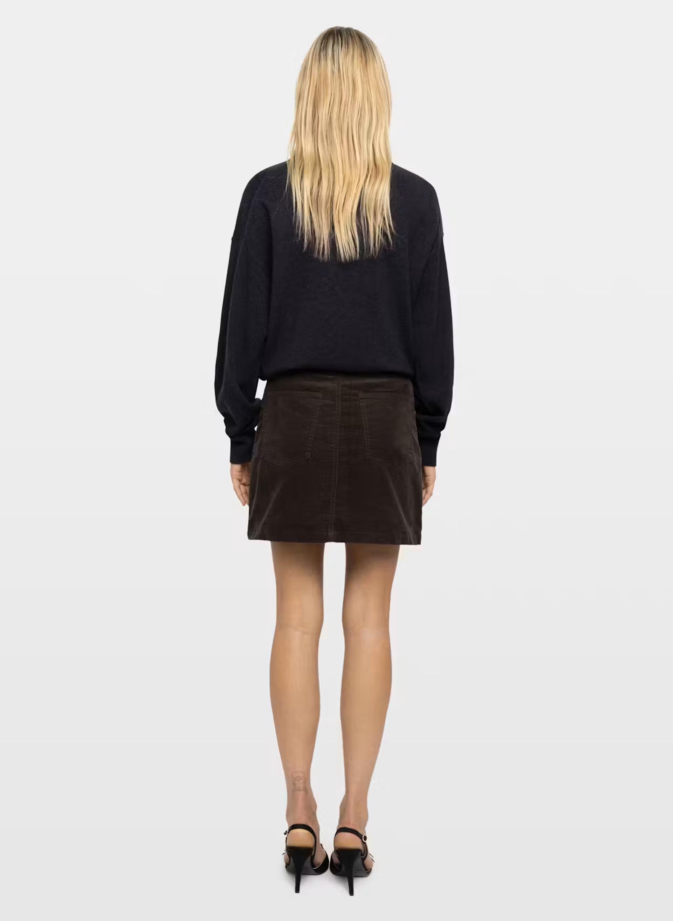 Jupe courte droite en coton mélangé ZADIG&VOLTAIRE Marron