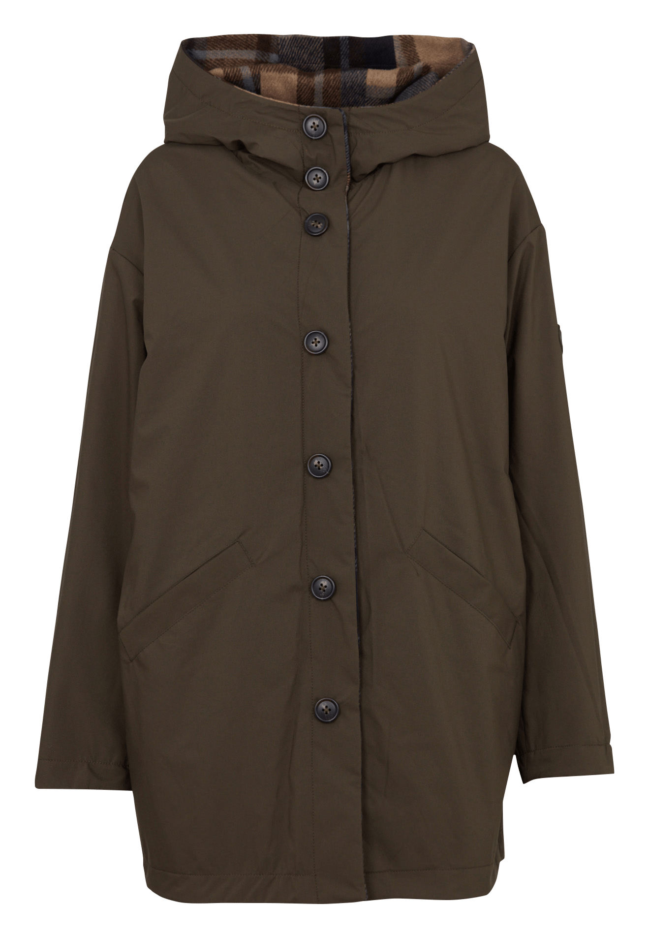 Manteau oversize à carreaux SUD EXPRESS Kaki