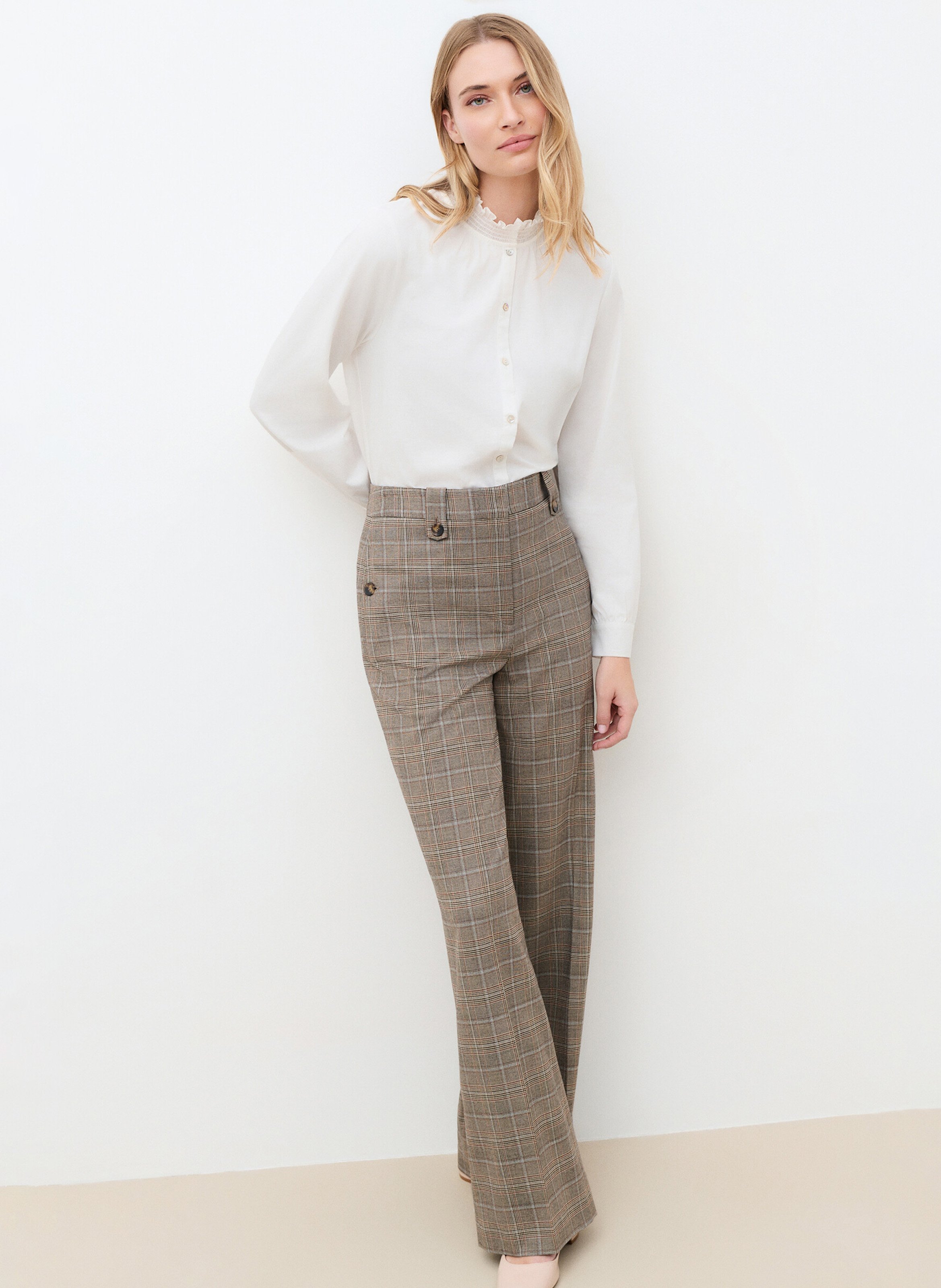 Printed wide-leg pants CAROLL Brown