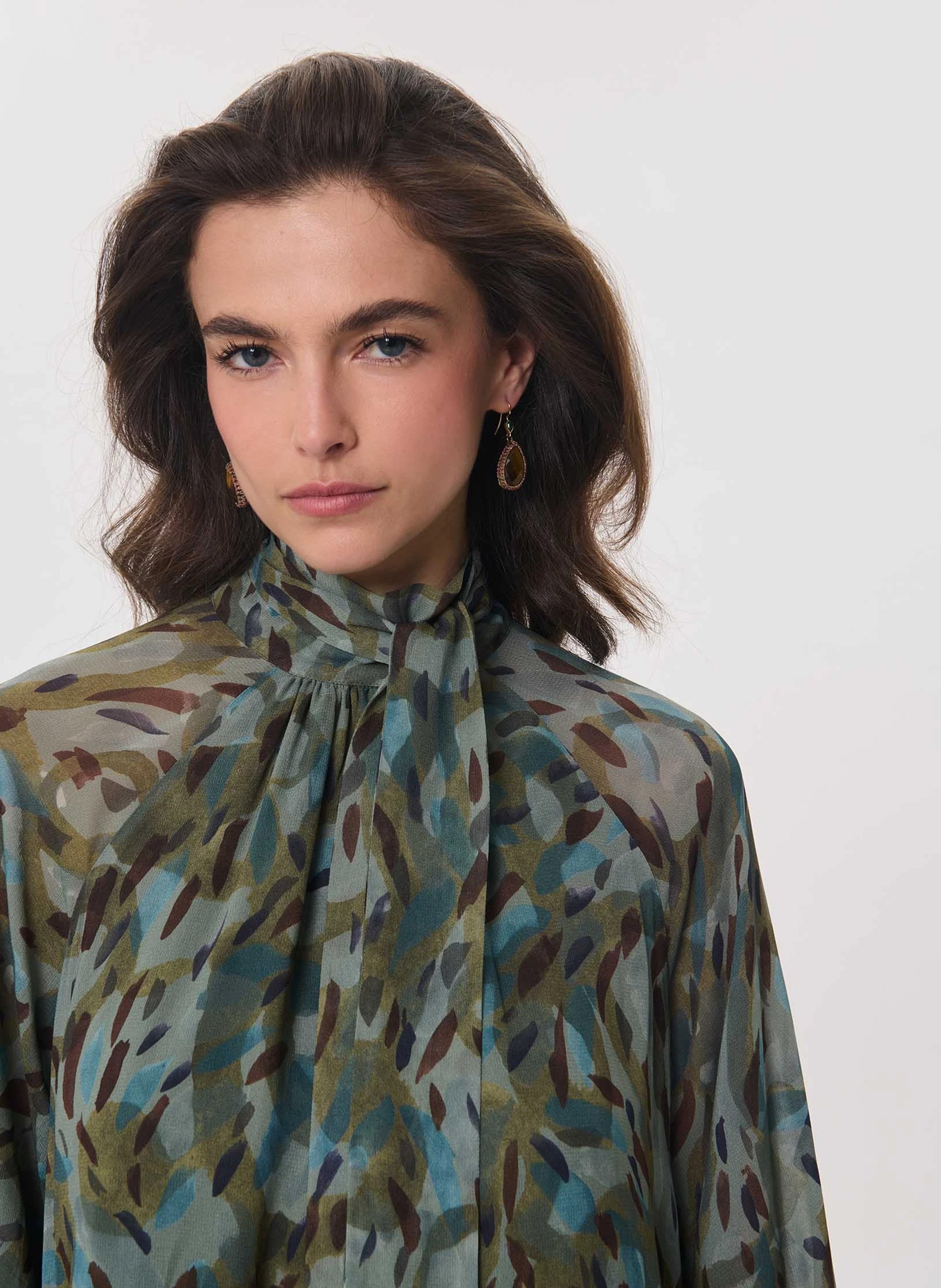 Robe fluide à imprimé fleuri TARA JARMON Bleu