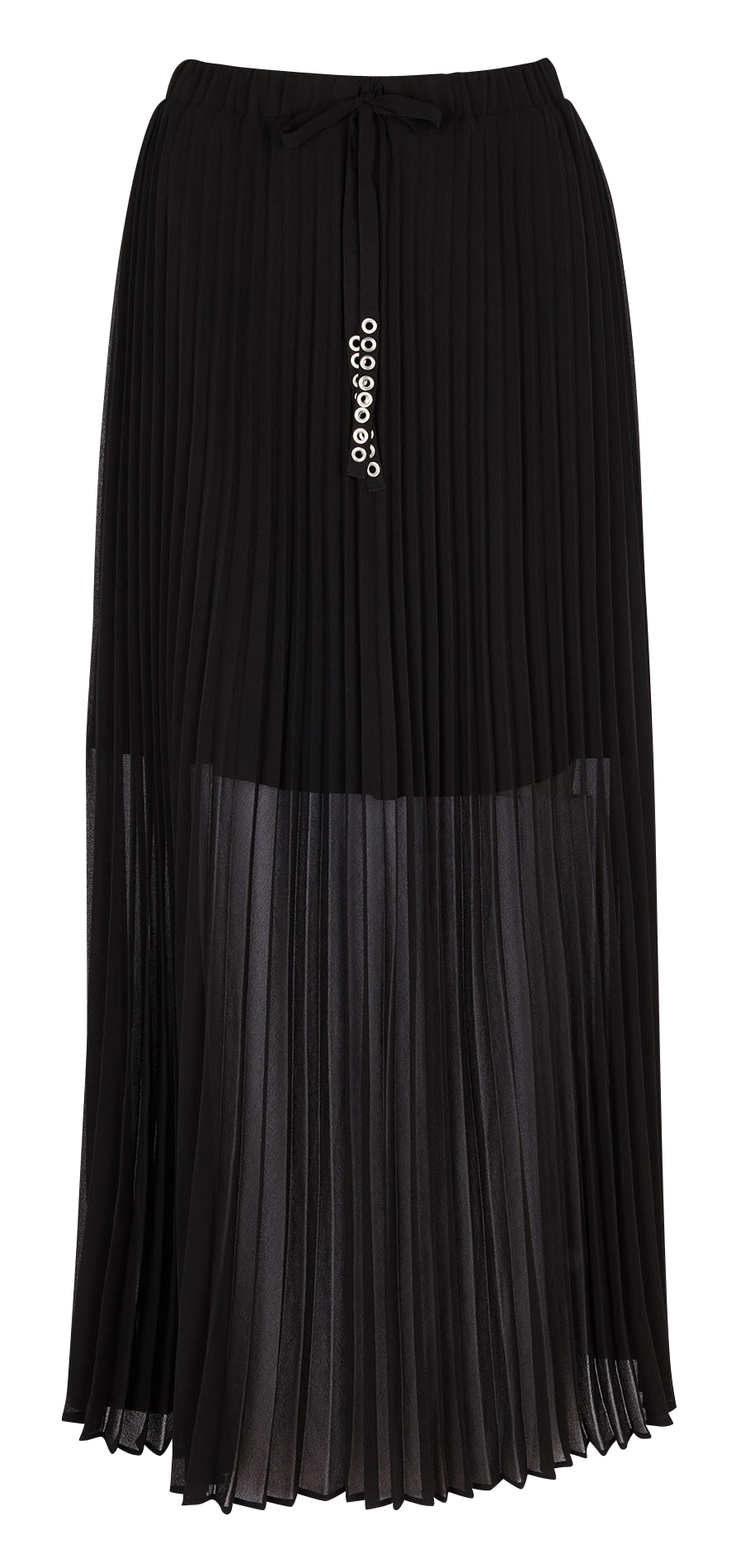 Jupe longue plissée en crêpe IKKS Noir